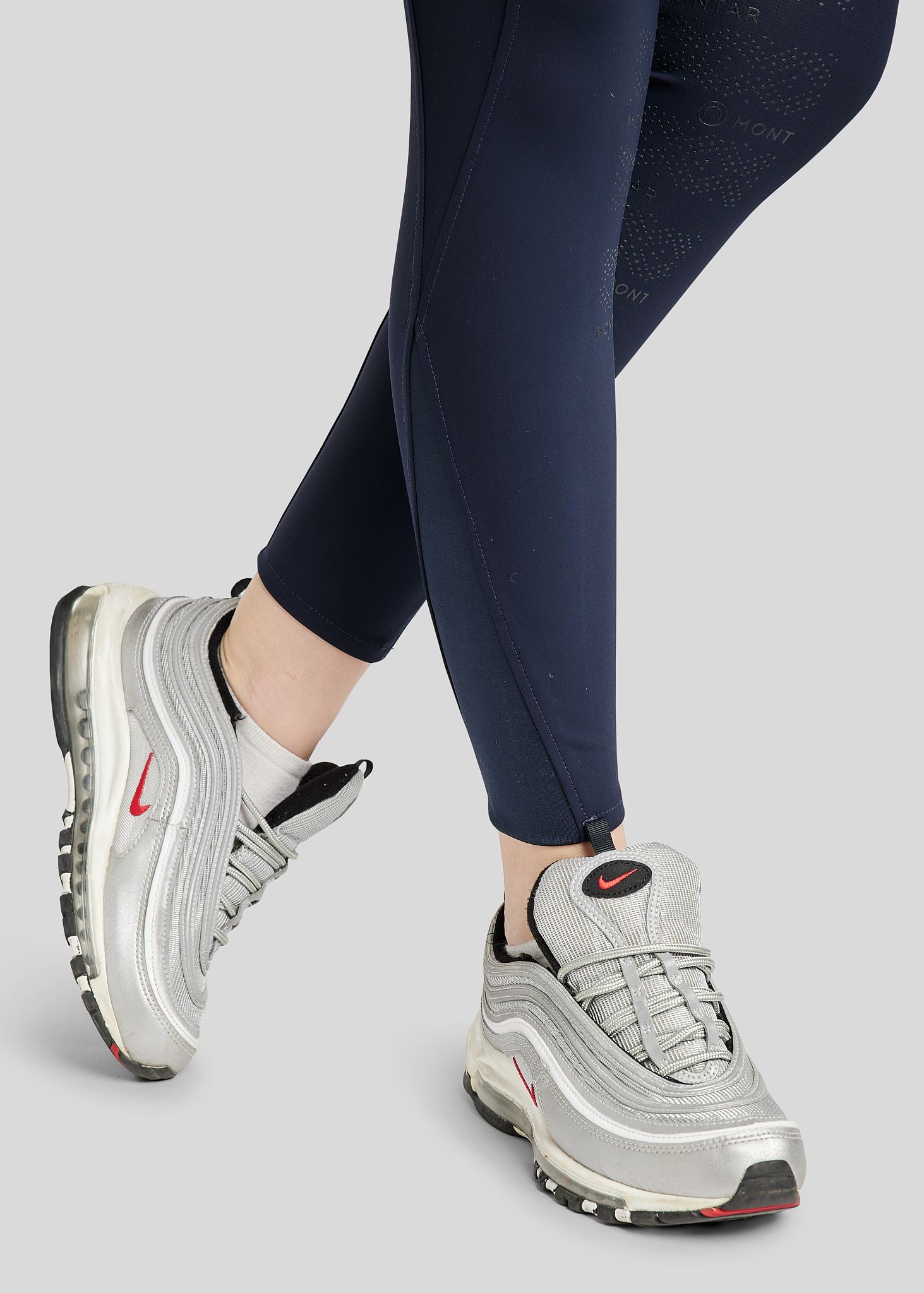 Michelle Tights w. Rosegold Logo - Fullgrip, Navy 