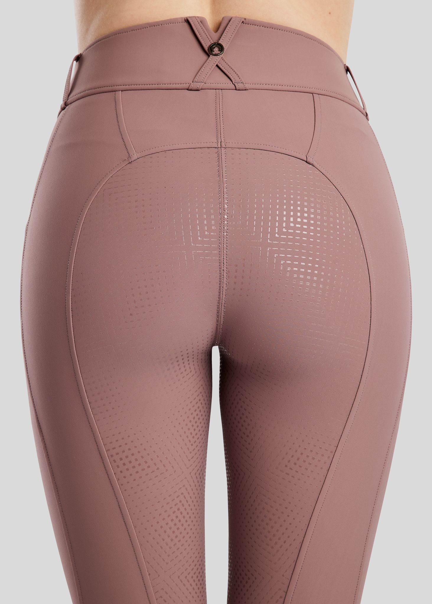MoZida REFINED Breeches With Gun Metal Crystals - Fullgrip, Dusty Rose 