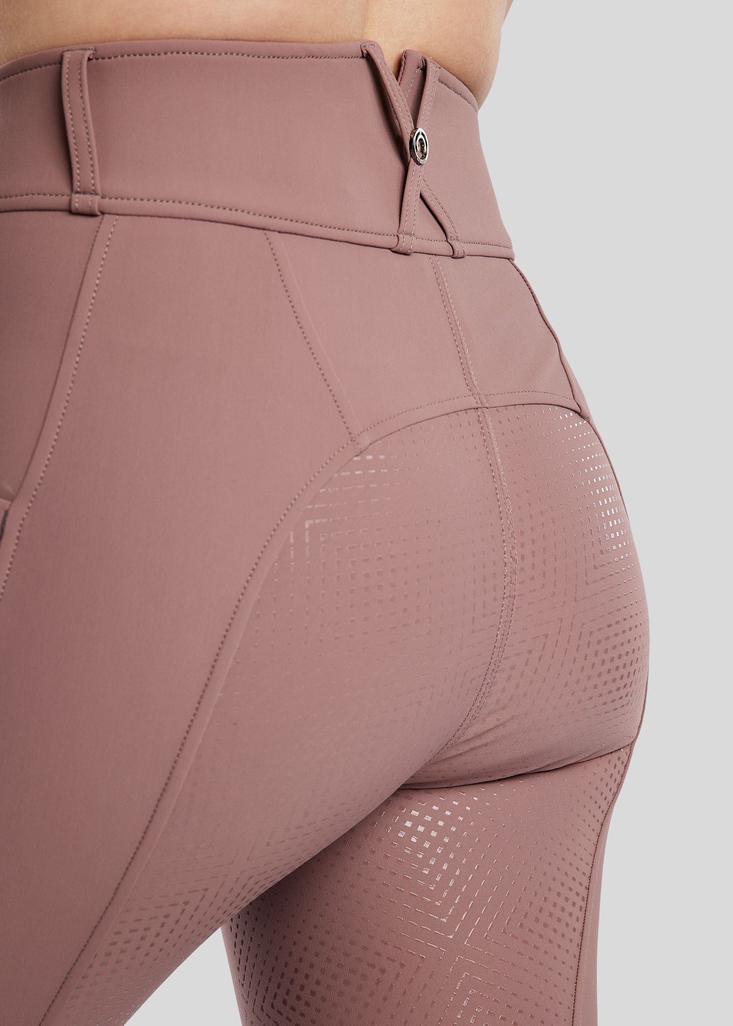 MoZida REFINED Breeches With Gun Metal Crystals - Fullgrip, Dusty Rose 