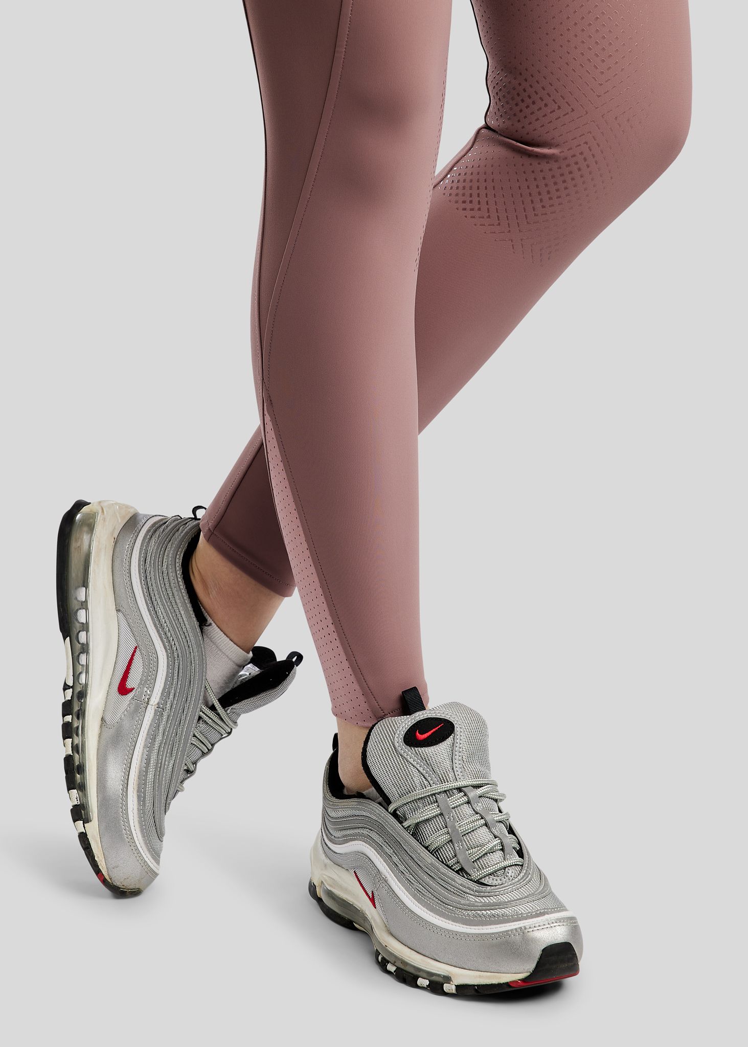 MoZida REFINED Breeches With Gun Metal Crystals - Fullgrip, Dusty Rose 