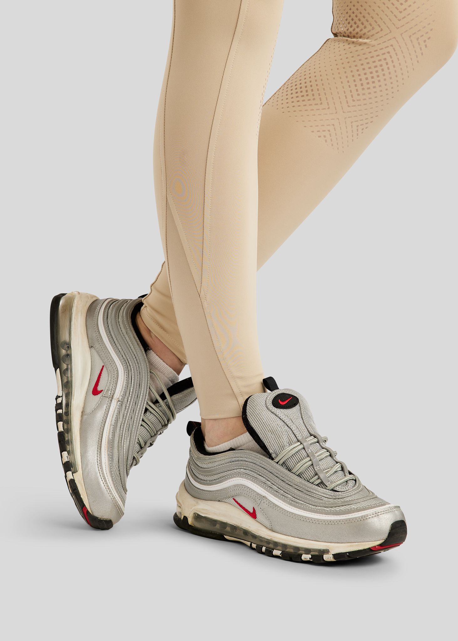 MoZuna REFINED Tights w. Pintucks and Gun Metal Crystals - Fullgrip