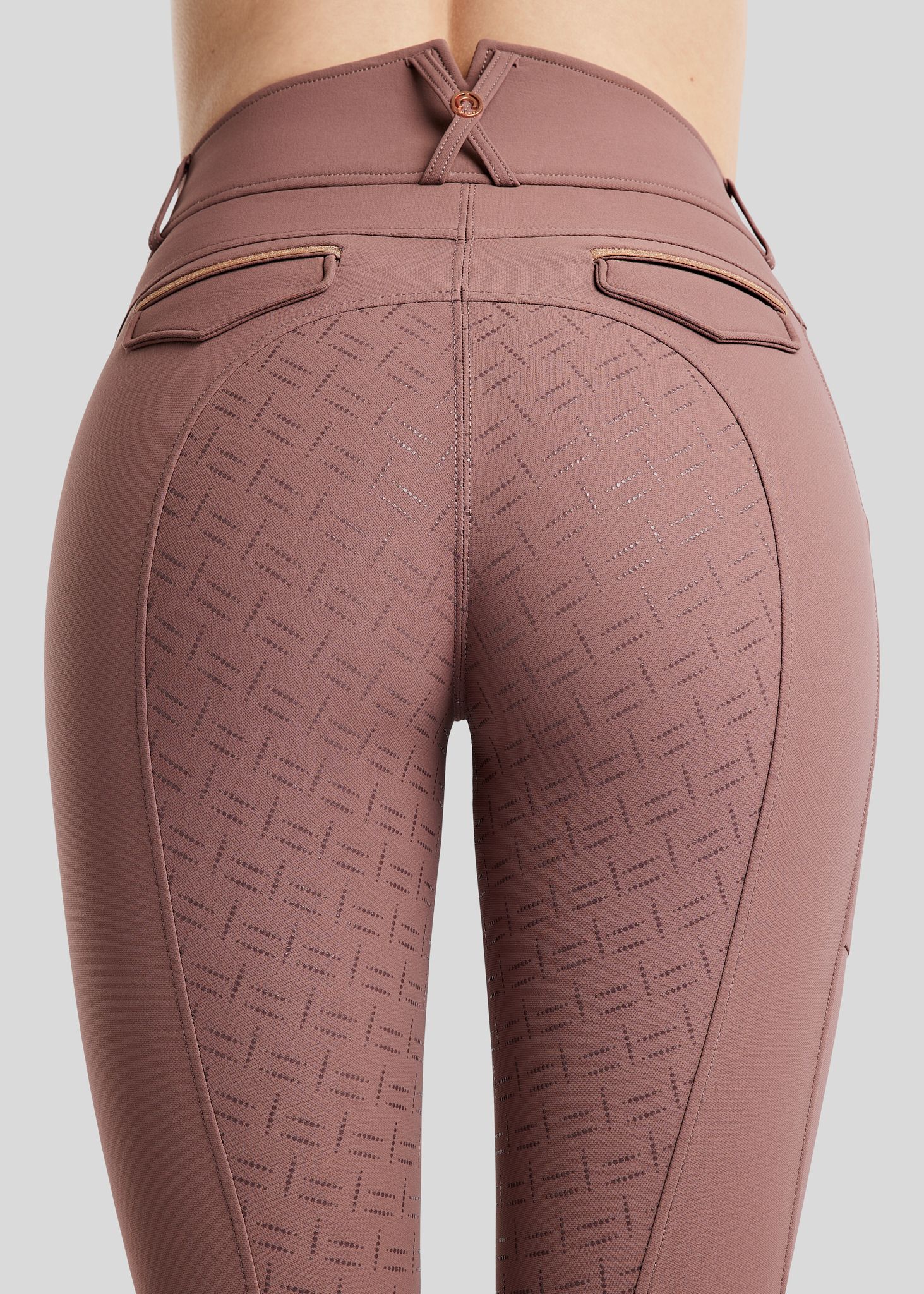 MoGlenda Breeches w. Rosegold Caviar Tape - Fullgrip, Dusty Rose 