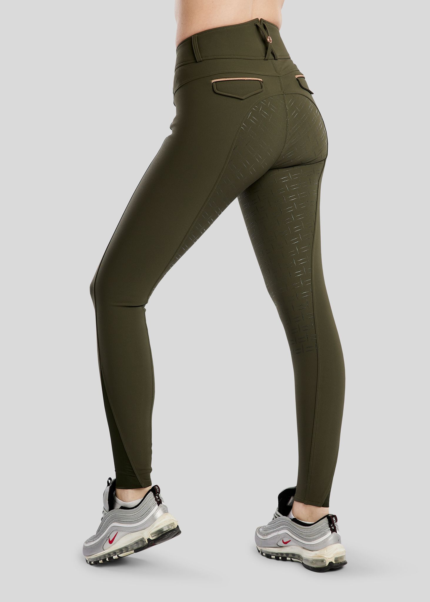 MoGlenda Breeches w. Rosegold Caviar Tape - Fullgrip, Olive 
