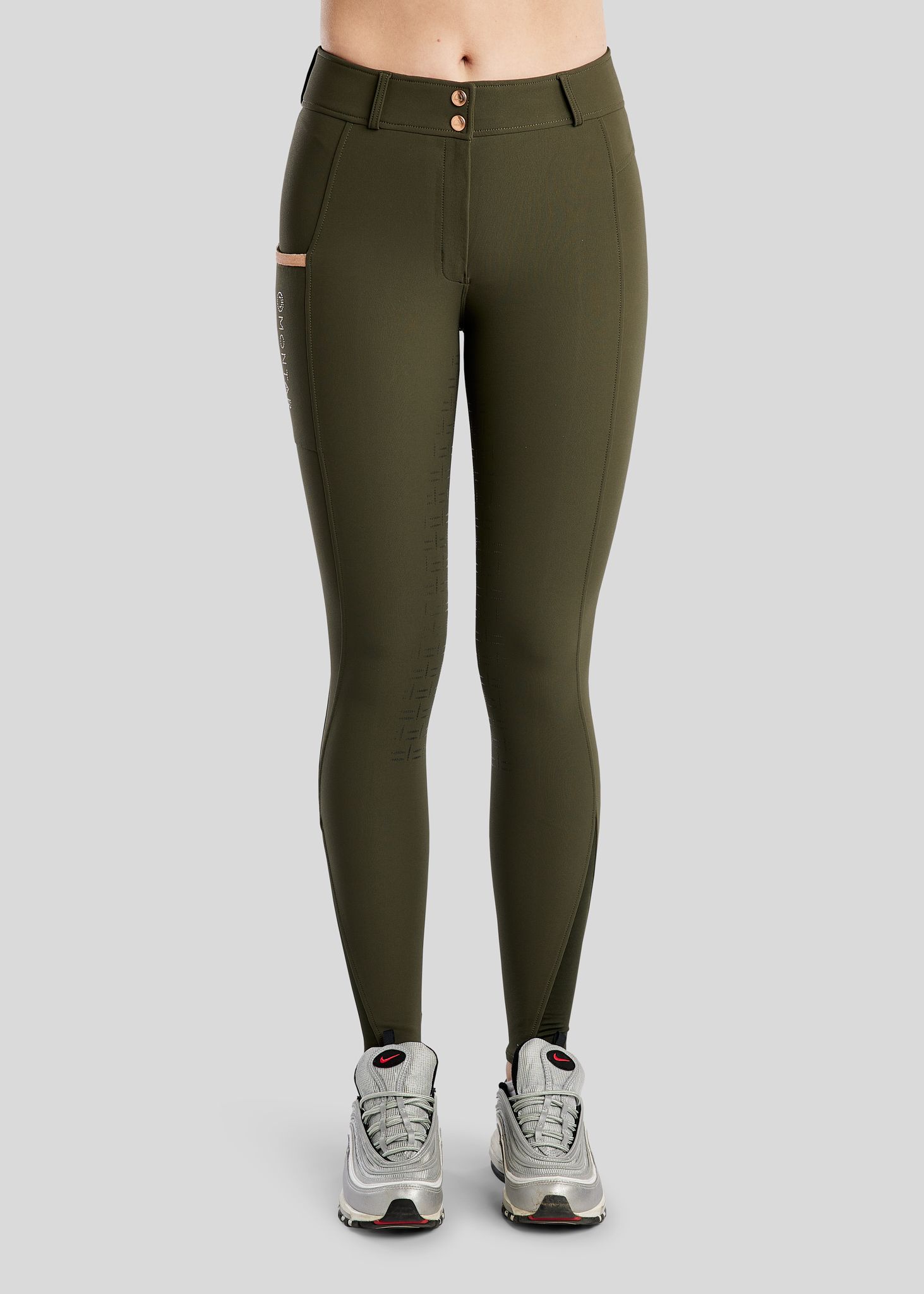 MoGlenda Breeches w. Rosegold Caviar Tape - Fullgrip, Olive 