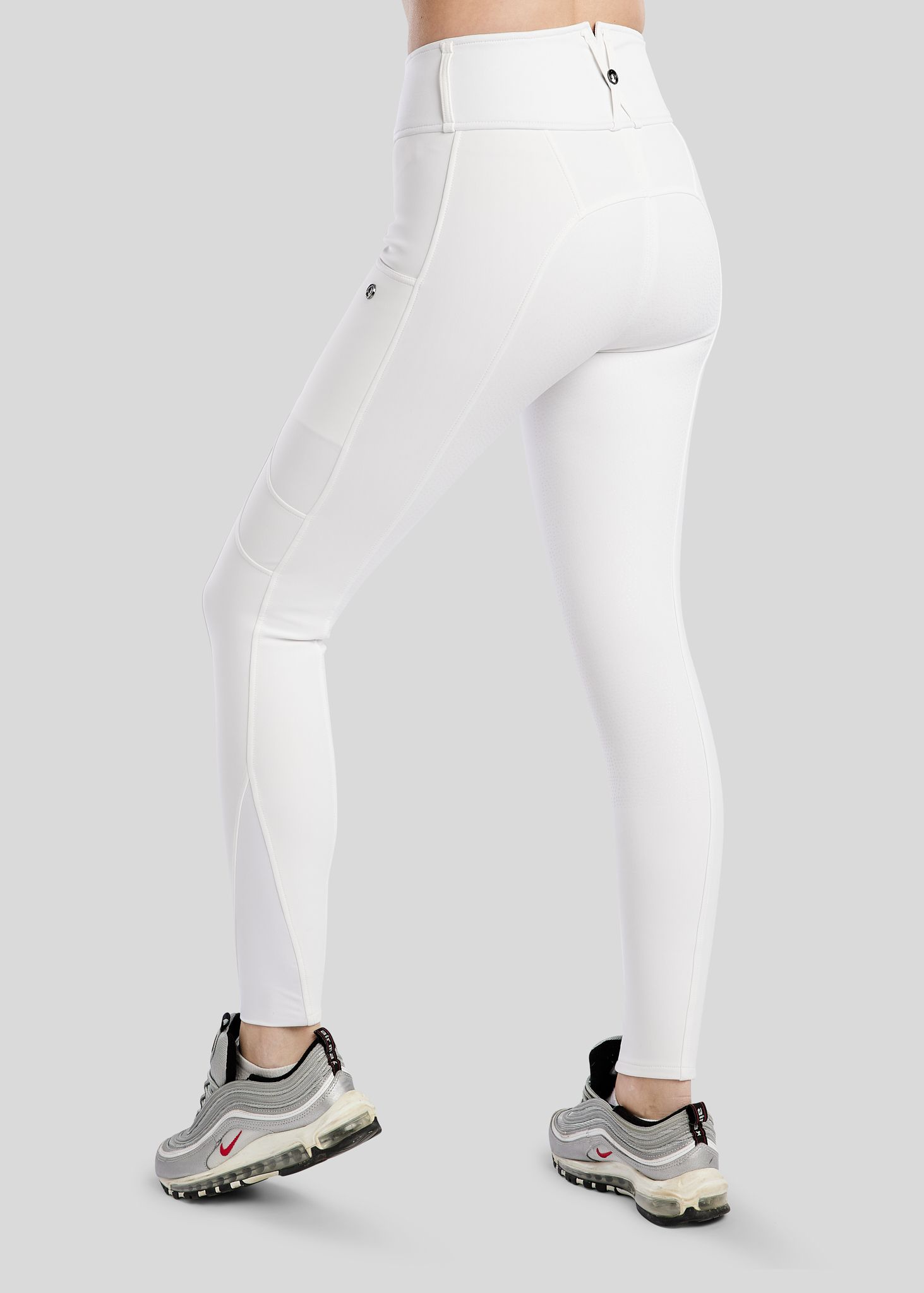 MoAddie Softshell Breeches w. Gun Metal Logo Charm - Fullgrip, White 