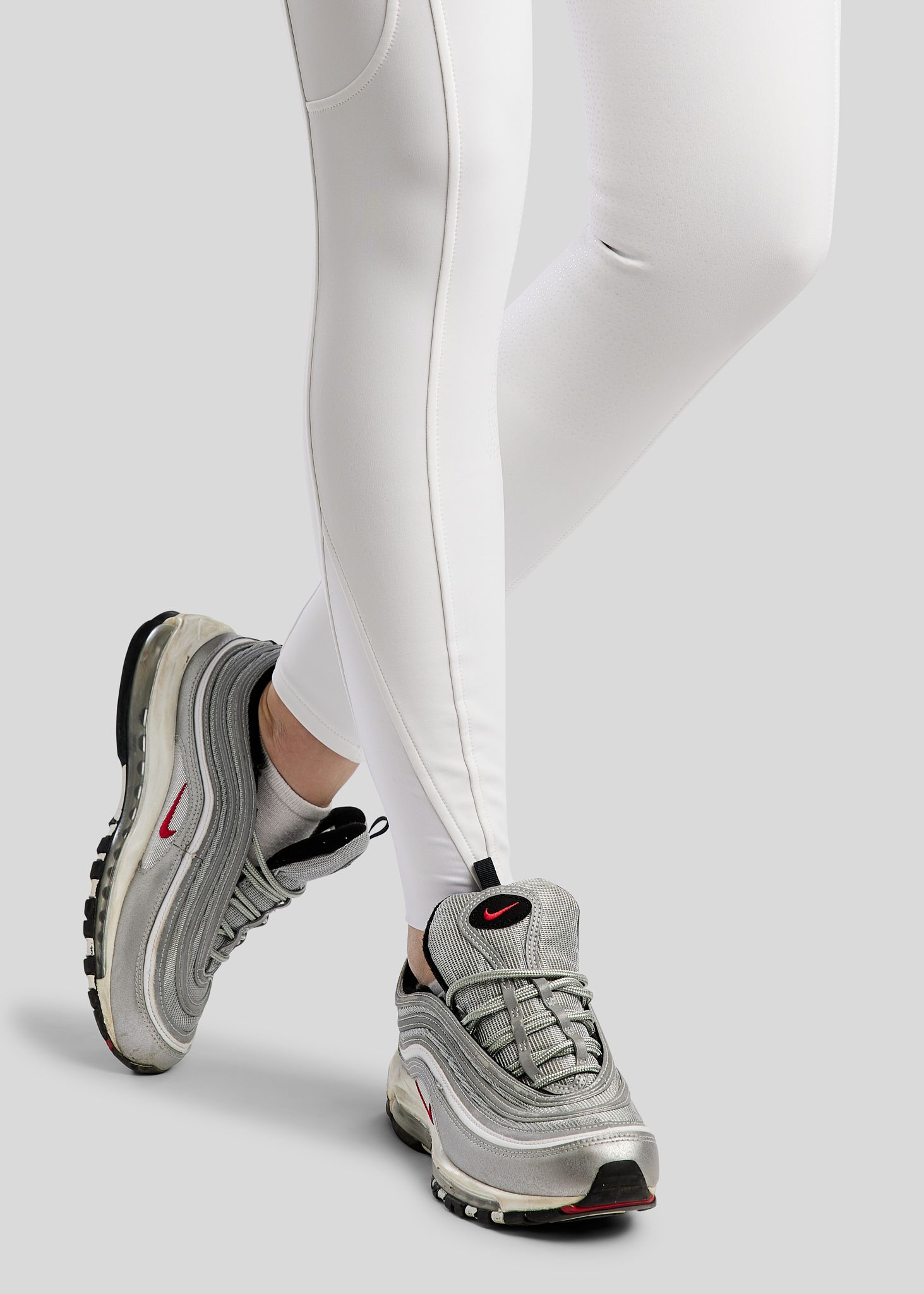 MoAddie Softshell Breeches w. Gun Metal Logo Charm - Fullgrip, White 