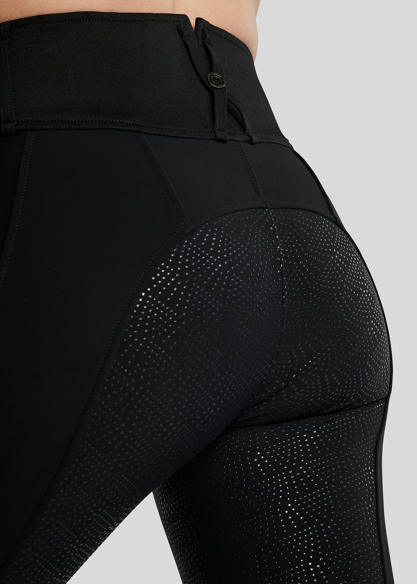 MoAddie Softshell Breeches w. Gun Metal Logo Charm - Fullgrip, Black 