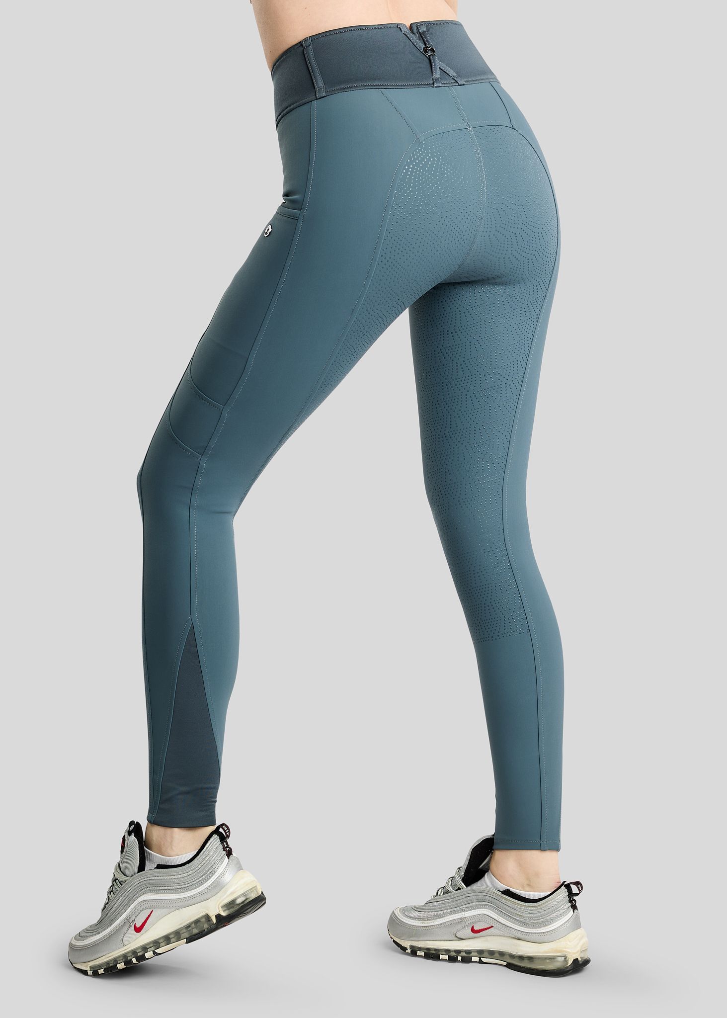 MoAddie Softshell Breeches w. Gun Metal Logo Charm - Fullgrip, Dark Slate 
