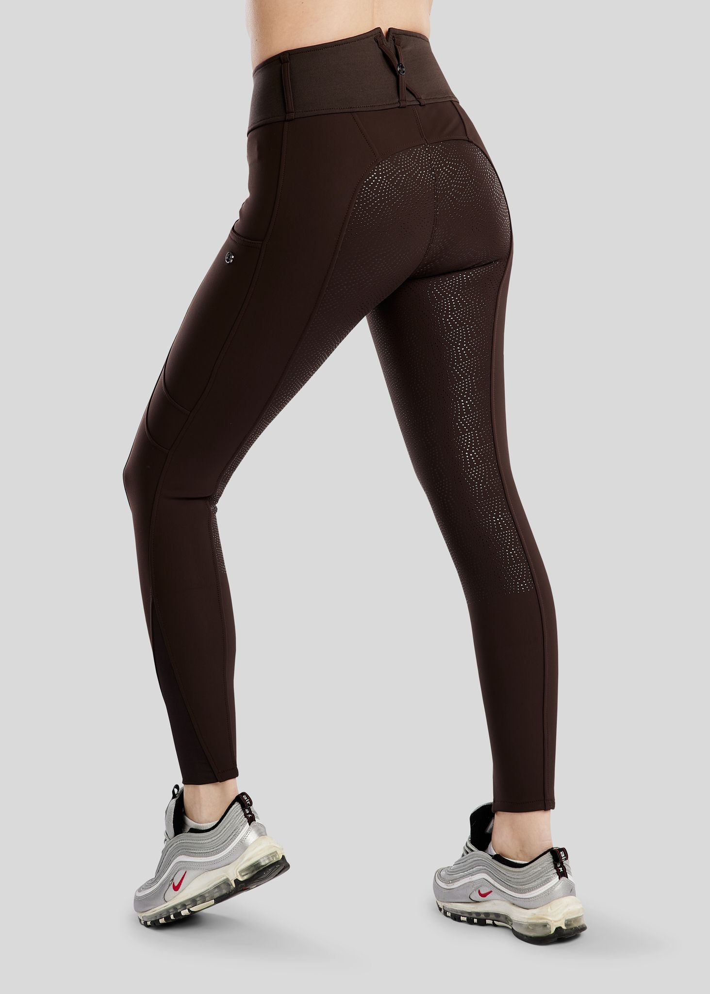 MoAddie Softshell Breeches w. Logo Charm - Fullgrip, Brown 