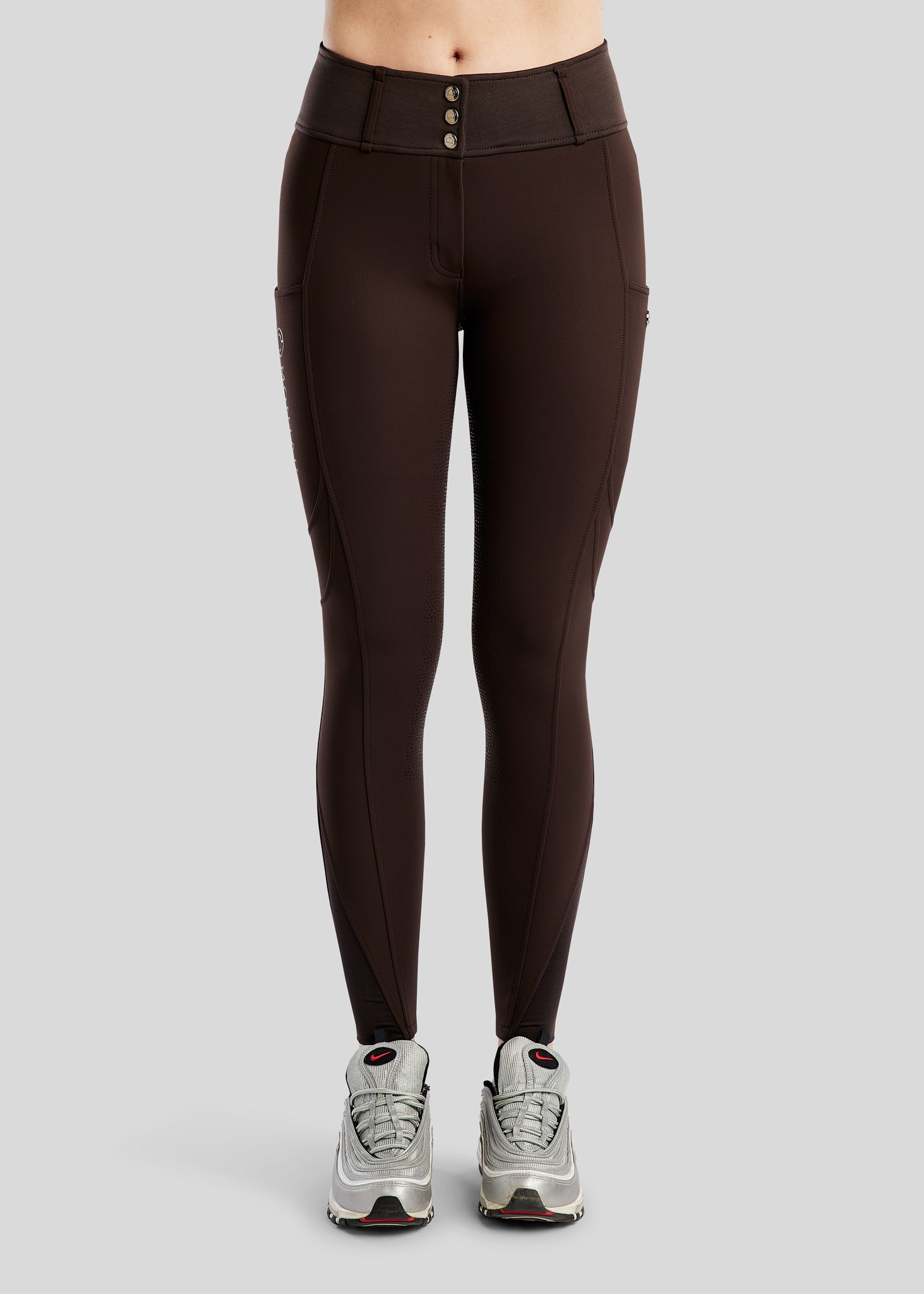 MoAddie Softshell Breeches w. Logo Charm - Fullgrip, Brown 