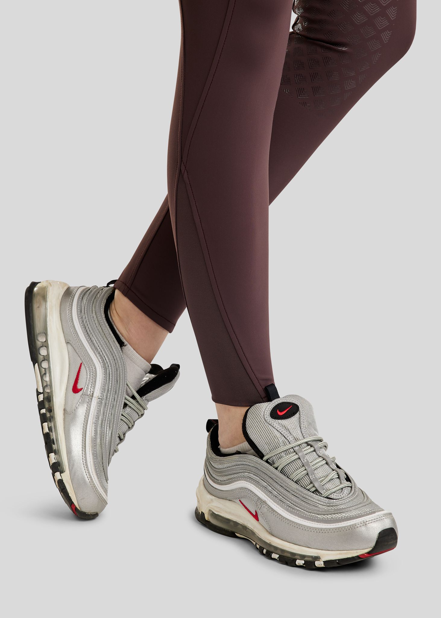 MoEmilia Breeches w. Mixed Grey Crystals - Fullgrip, Black Peony 