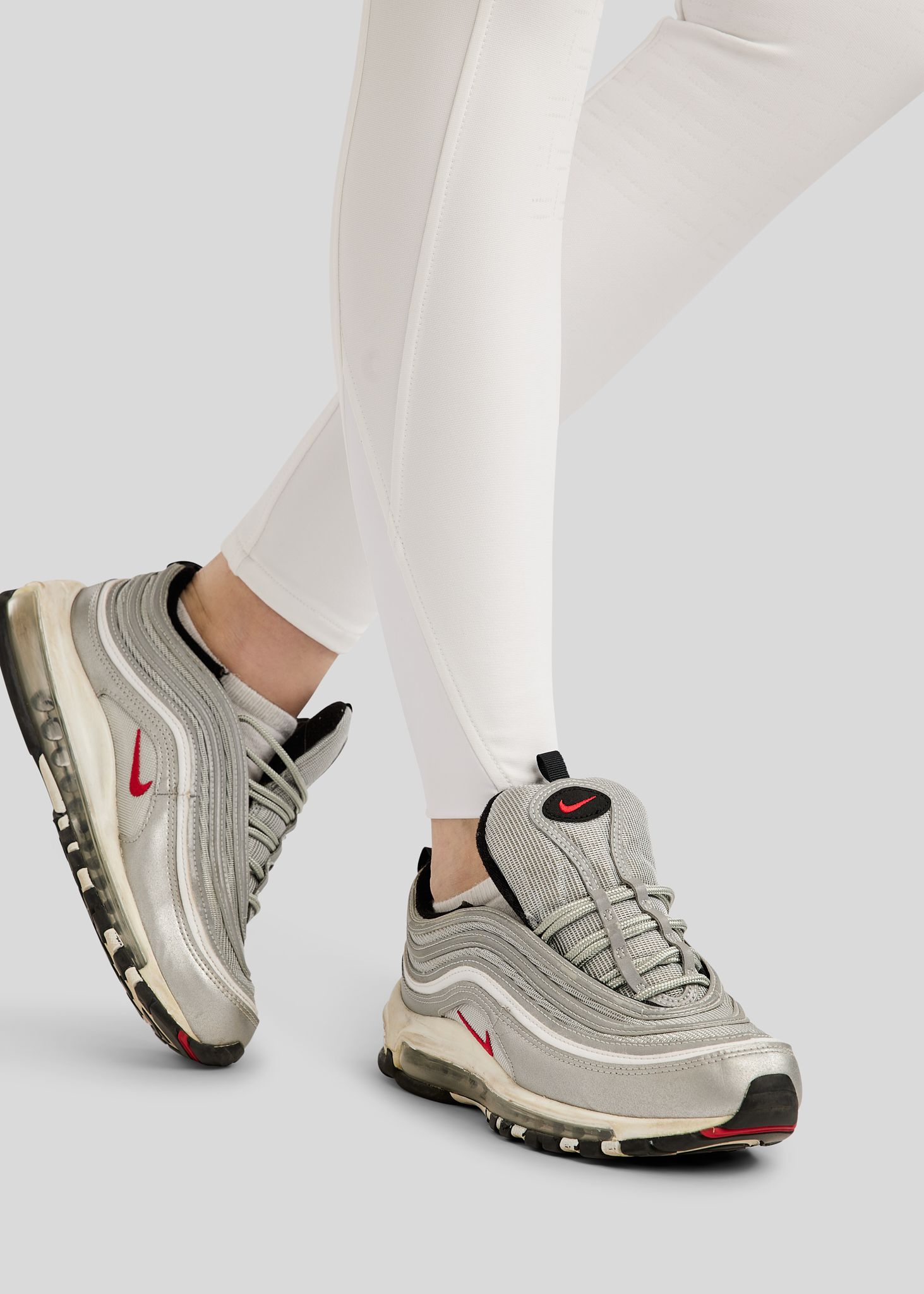 MoLila Breeches w. Champagne Crystal Tape and Champagne Crystals - Fullgrip, White