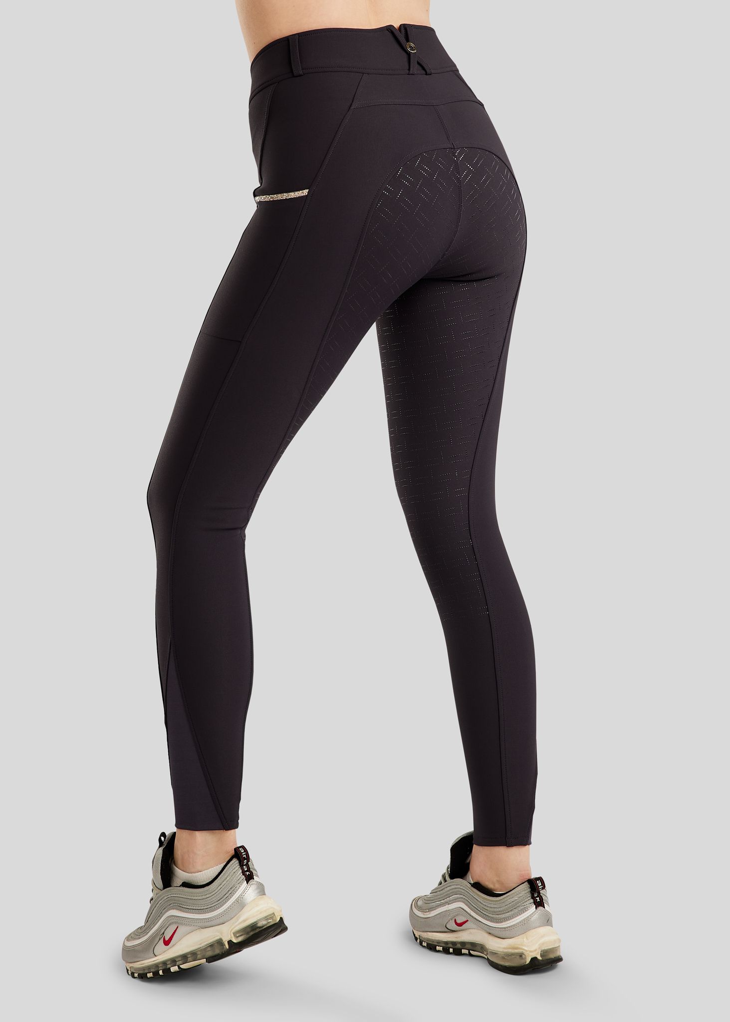 MoLila Breeches w. Champagne Crystal Tape and Champagne Crystals - Fullgrip, Navy