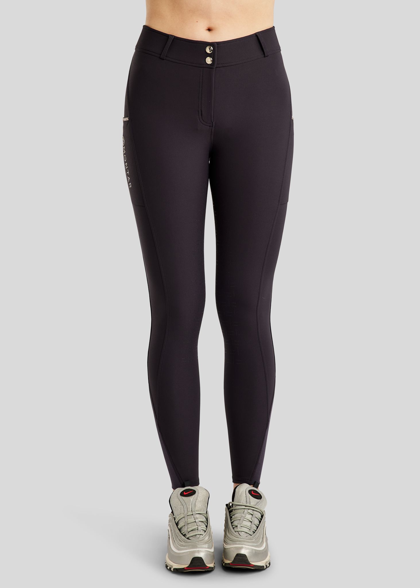 MoLila Breeches w. Champagne Crystal Tape and Champagne Crystals - Fullgrip, Navy