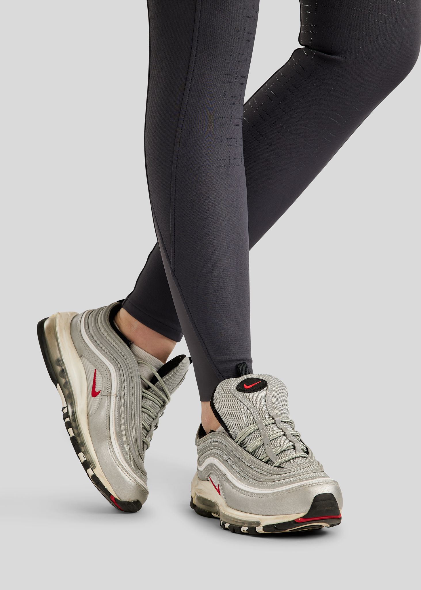 MoLila Breeches w. Champagne Crystal Tape and Champagne Crystals - Fullgrip, Slate Grey