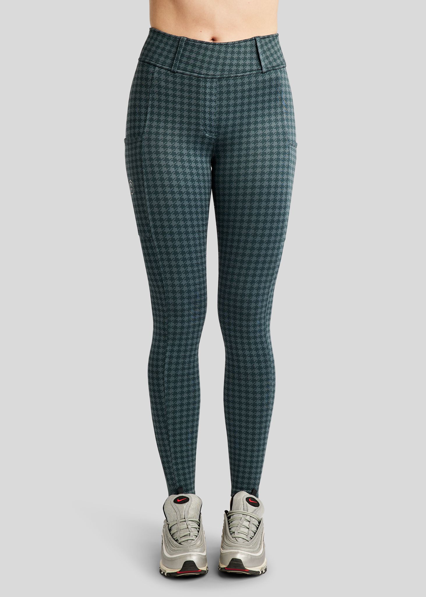 MoHannah Allover printed Houndstooth Pull-ons - Fullgrip, Jade