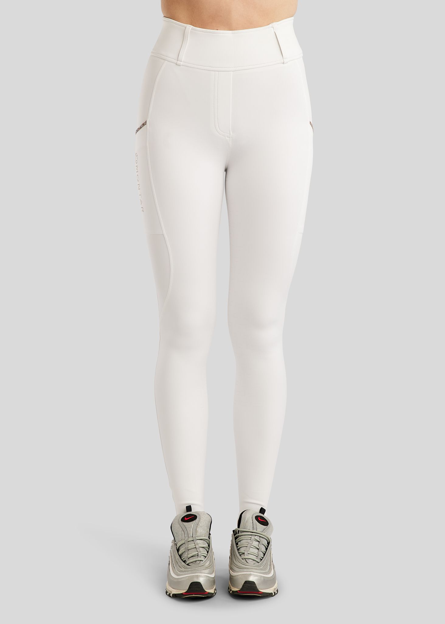 MoLila Pull On m. Champagne Krystaller og Krystal Tape - Fuldgrip, Hvid