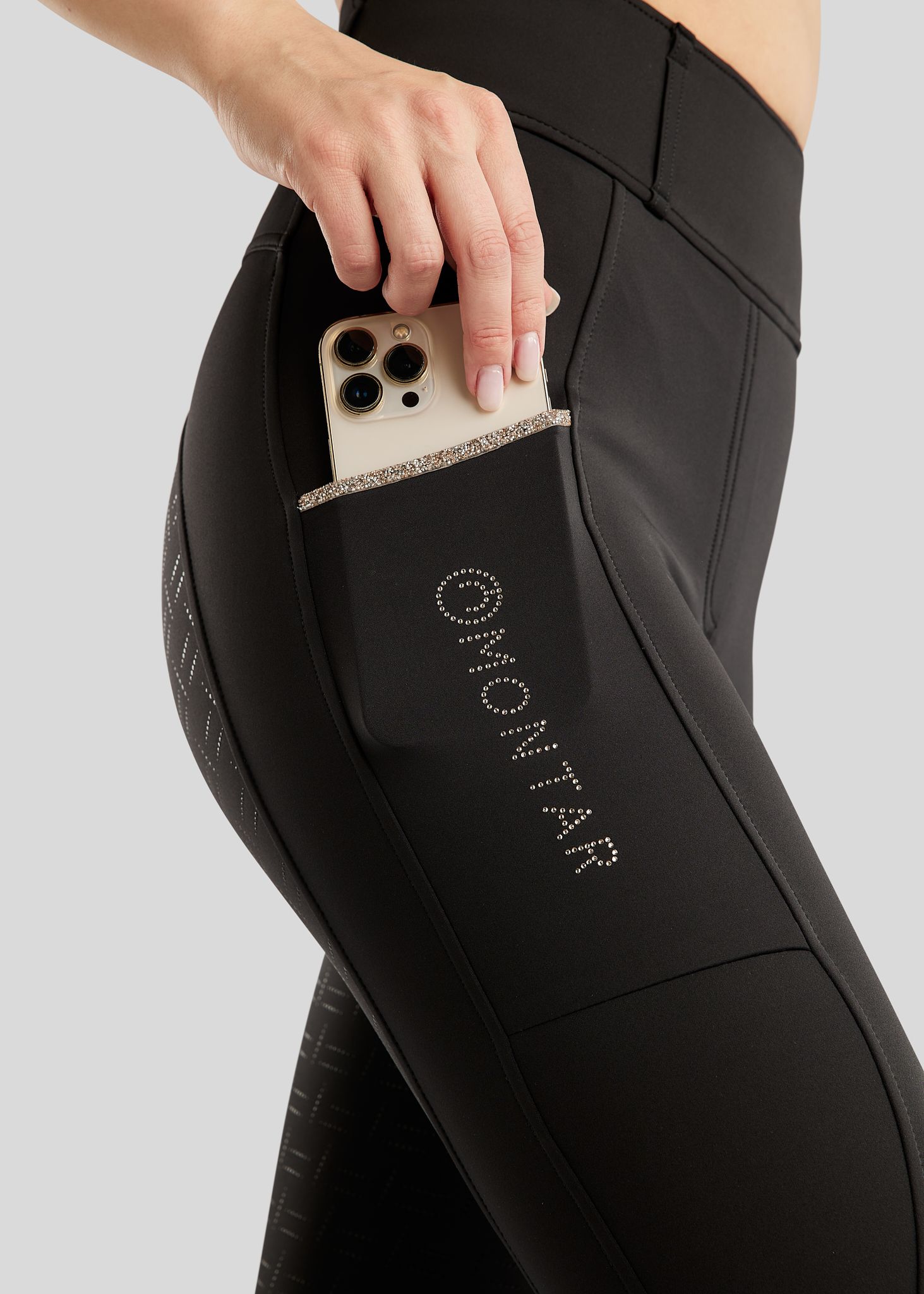 MoLila Pull On m. Champagne Krystaller og Krystal Tape - Fuldgrip, Sort