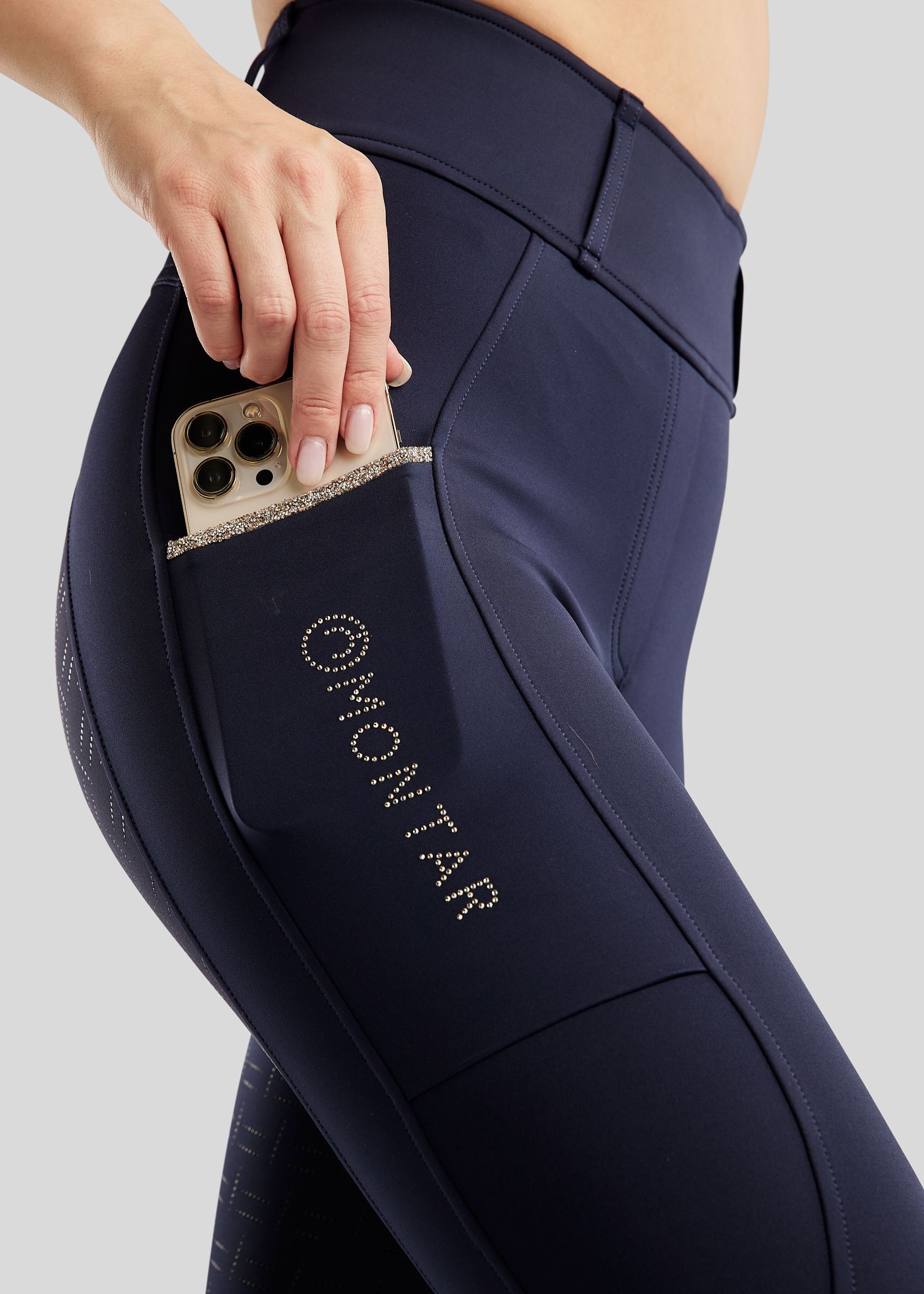 MoLila Pull On m. Champagne Krystaller og Krystal Tape - Fuldgrip, Navy