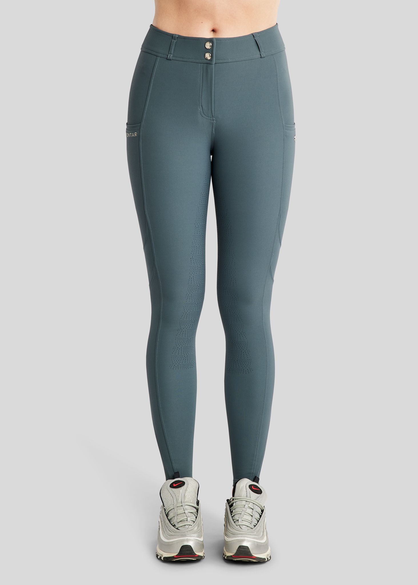 MoPhilipa Breeches w. Champagne Logo - Fullgrip, Dark Slate 