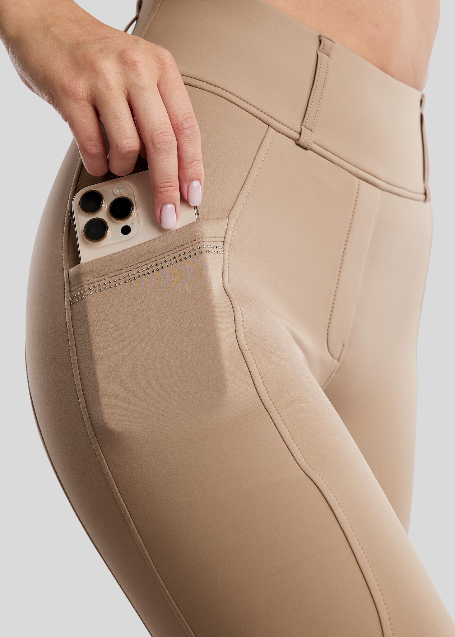 MoEverlisa Pull On w. Champagne Crystals - Fullgrip, Taupe 