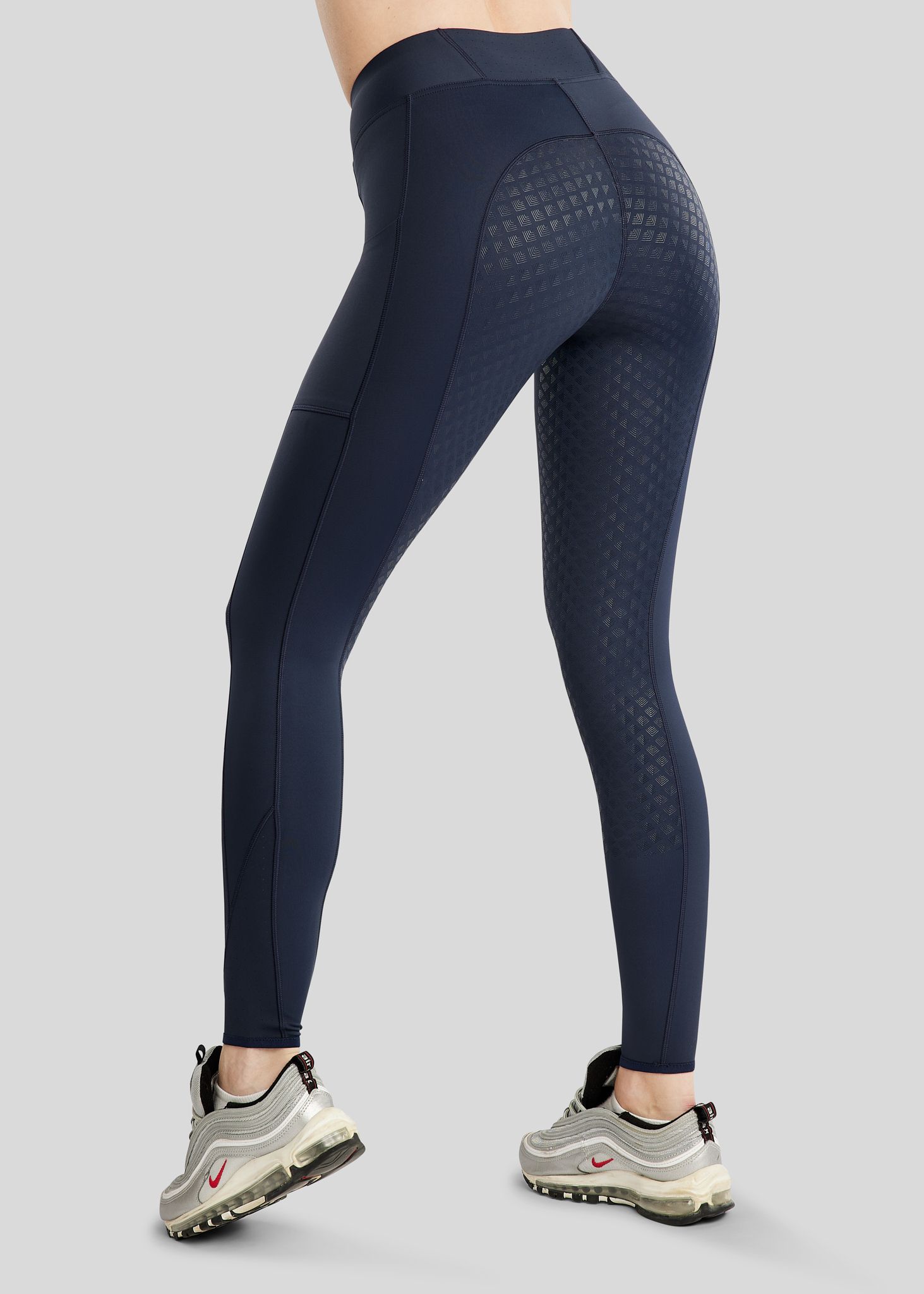 MoCaroline Pull On w. Lasercut and Champagne Crystals - Fullgrip, Navy 
