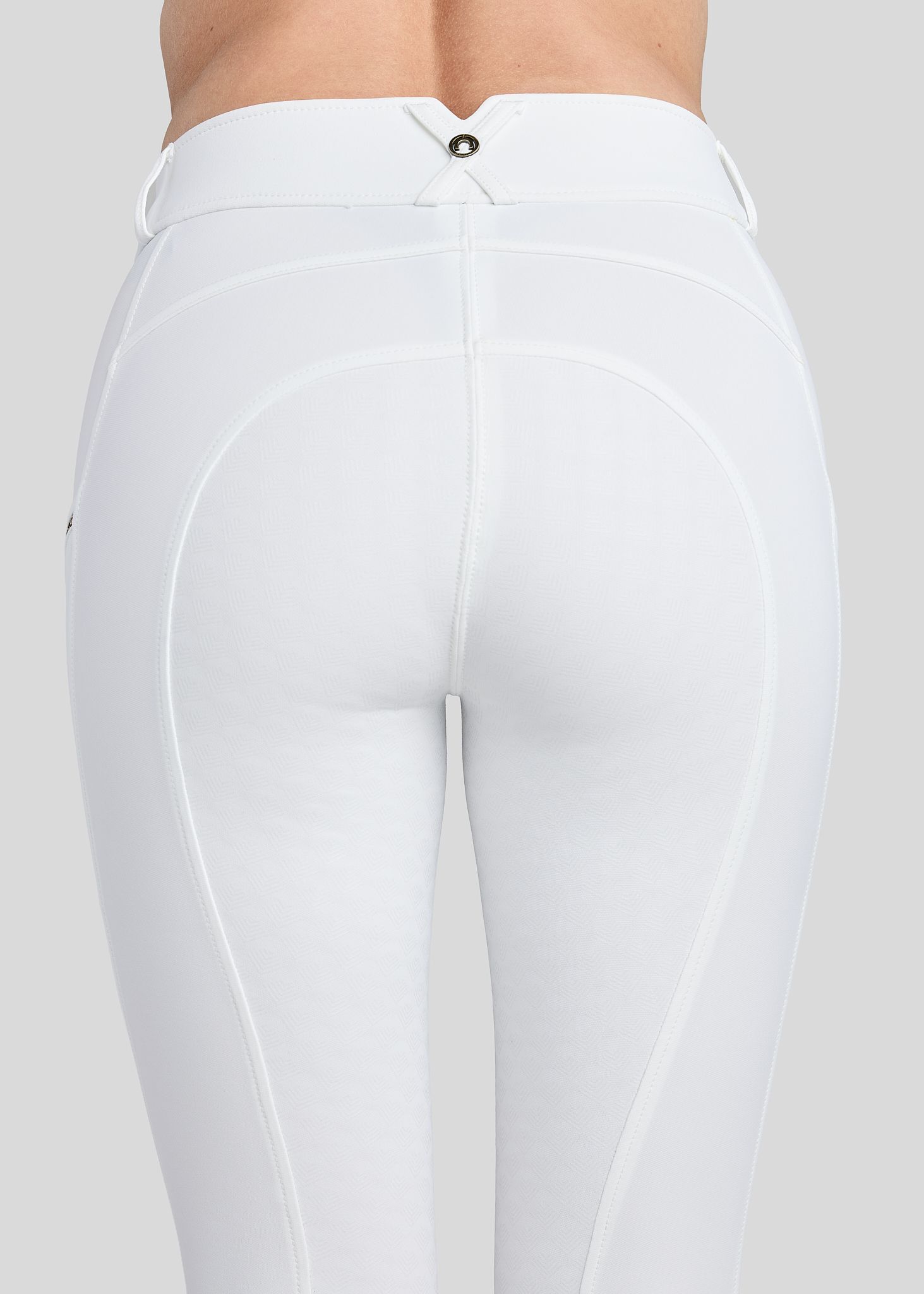 MoVeronica Breeches w. Golden Quartz Caviar Tape and Crystals - Fullgrip, White 