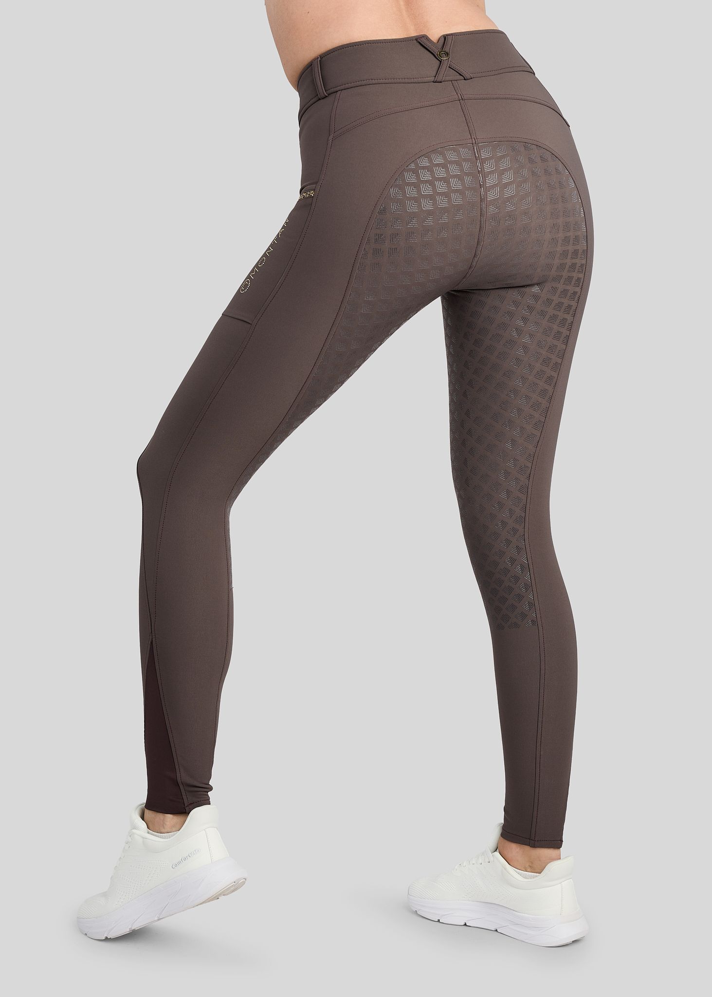 MoVeronica Breeches w. Golden Quartz Caviar Tape and Crystals - Fullgrip, Black Peony 