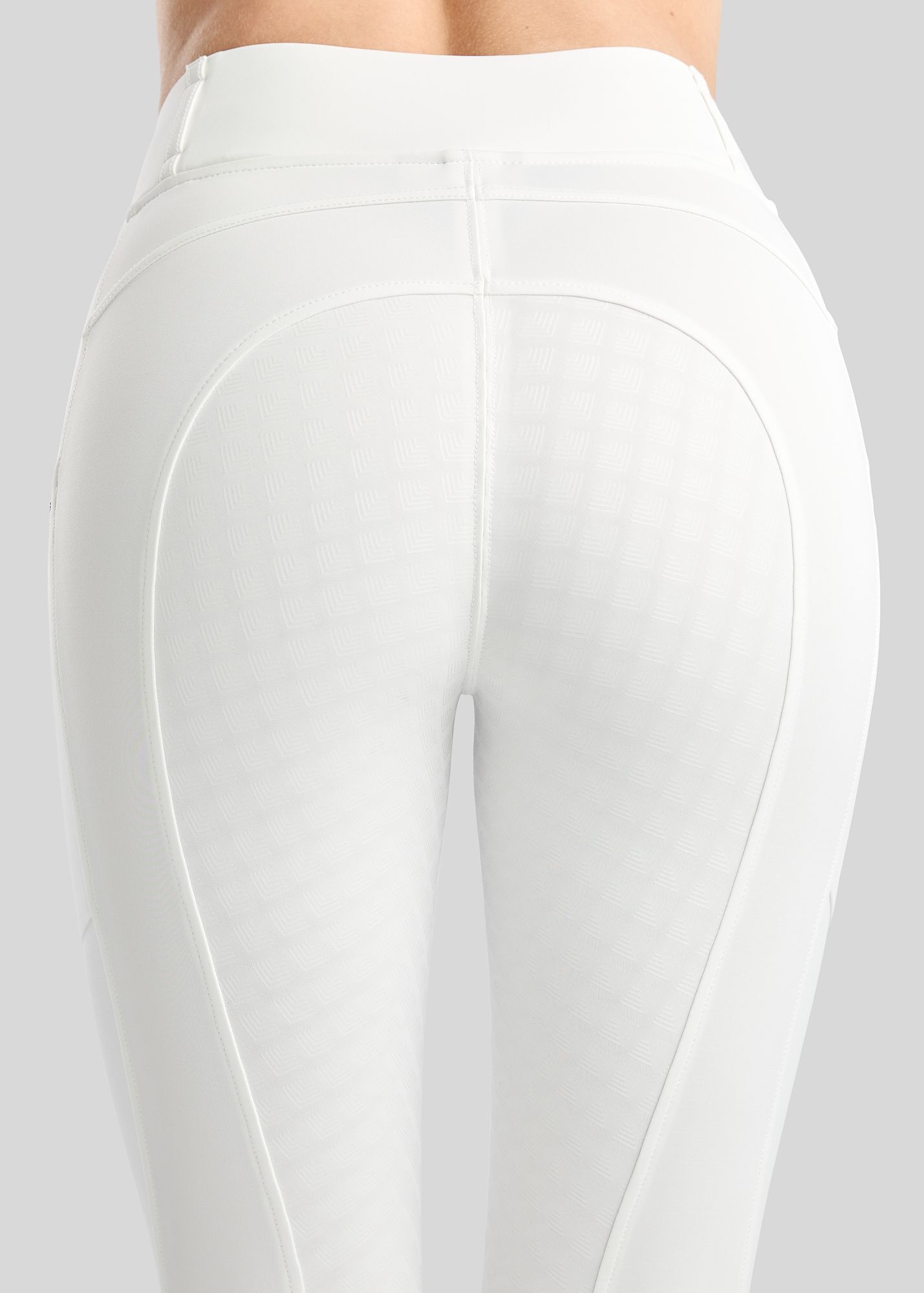 MoVeronica Hybrid Thermo Tights w. Golden Quartz Crystal Tape and Crystals - Fullgrip, White 