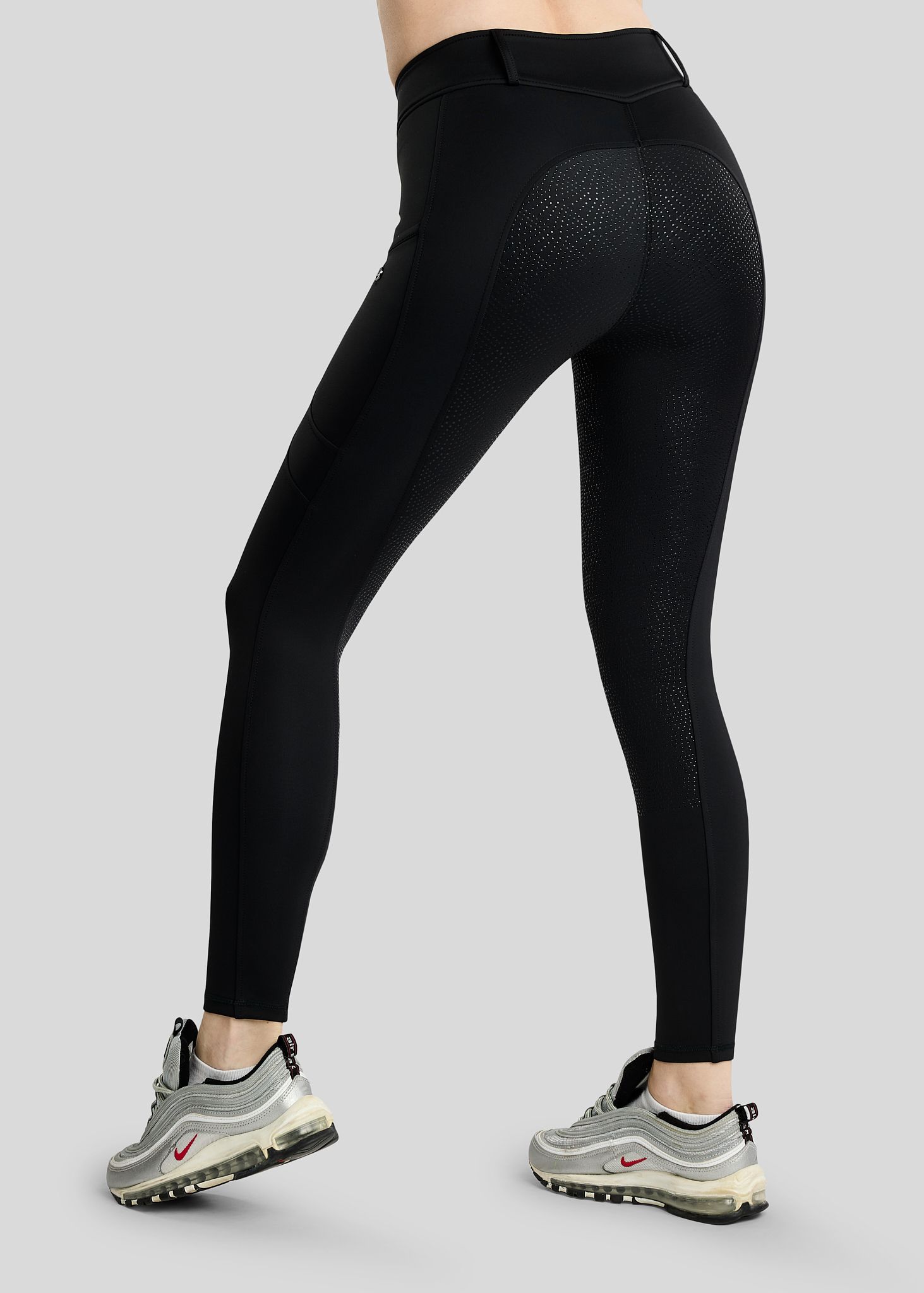 MoAddie Hybrid Thermo Tights w. Gun Metal Logo - Fullgrip, Black 