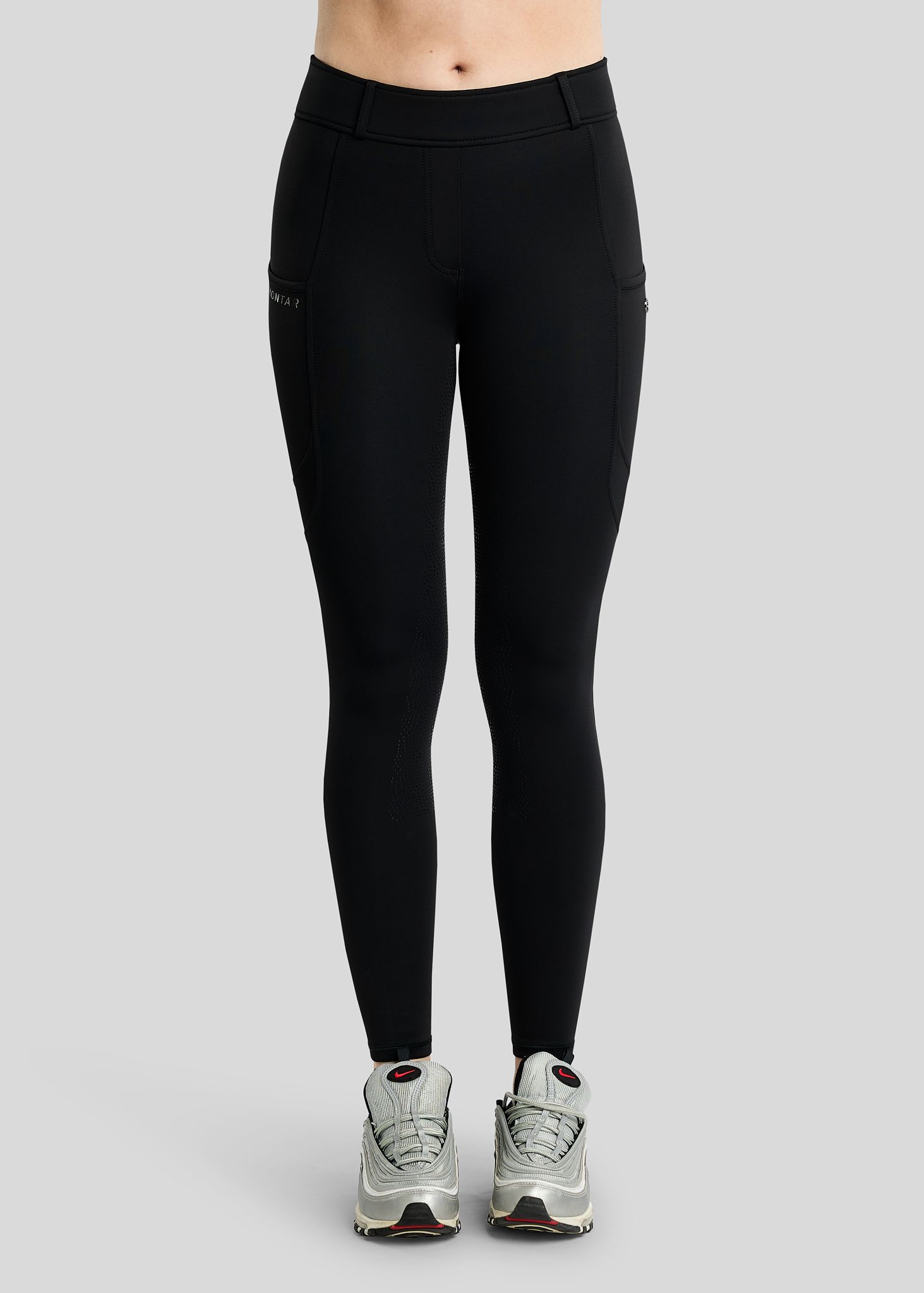 MoAddie Hybrid Thermo Tights w. Gun Metal Logo - Fullgrip, Black 