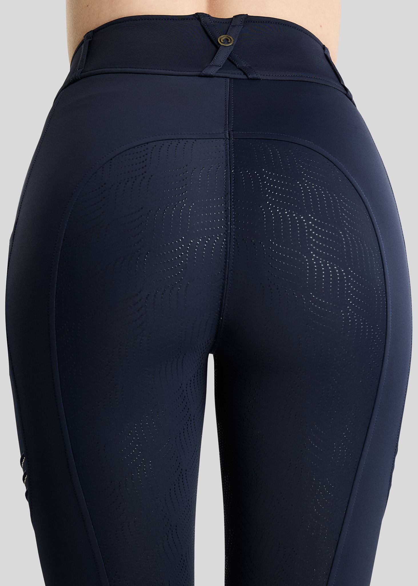MoWilma Hybrid Tights w. Pintucks and Golden Quartz Crystals - Fullgrip, Navy 