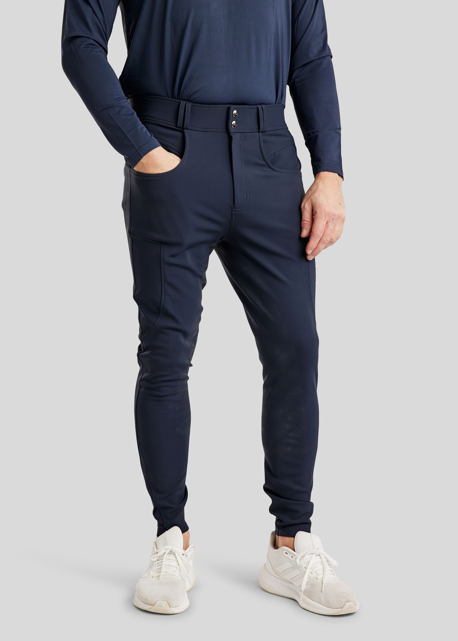 MoPeter Herre Softshell Ridebukser - Fuldgrip, Navy 