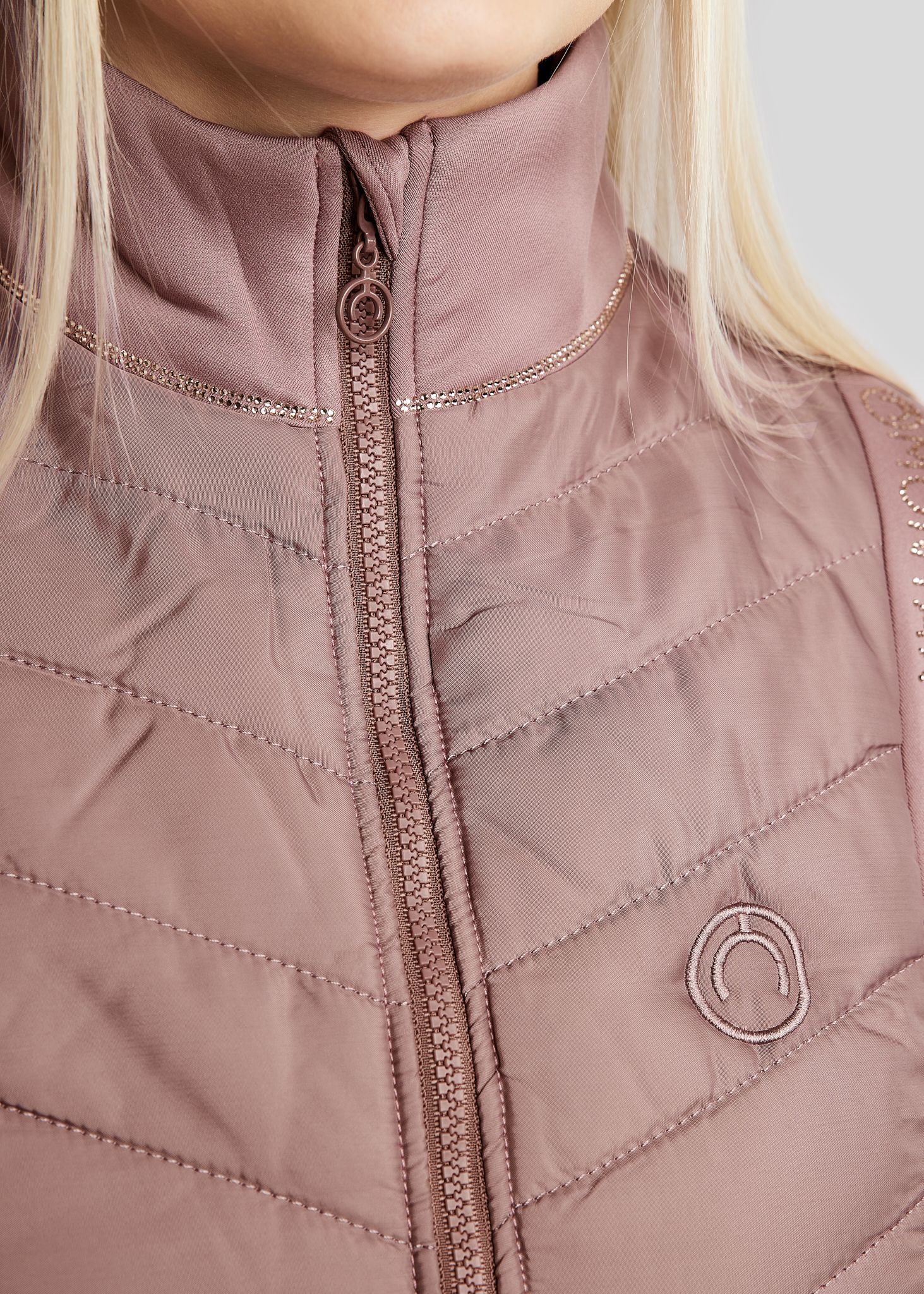MoMari Hybrid Bodywarmer w. Rosegold Crystals - Dusty Rose 