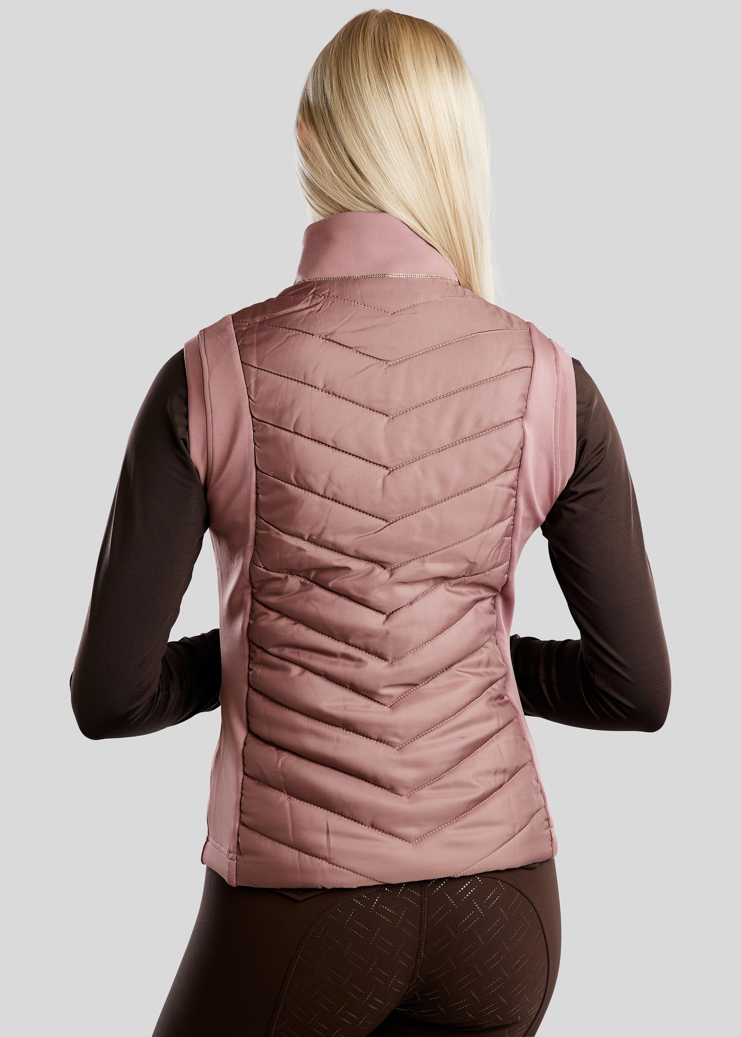 MoMari Hybrid Bodywarmer w. Rosegold Crystals - Dusty Rose 