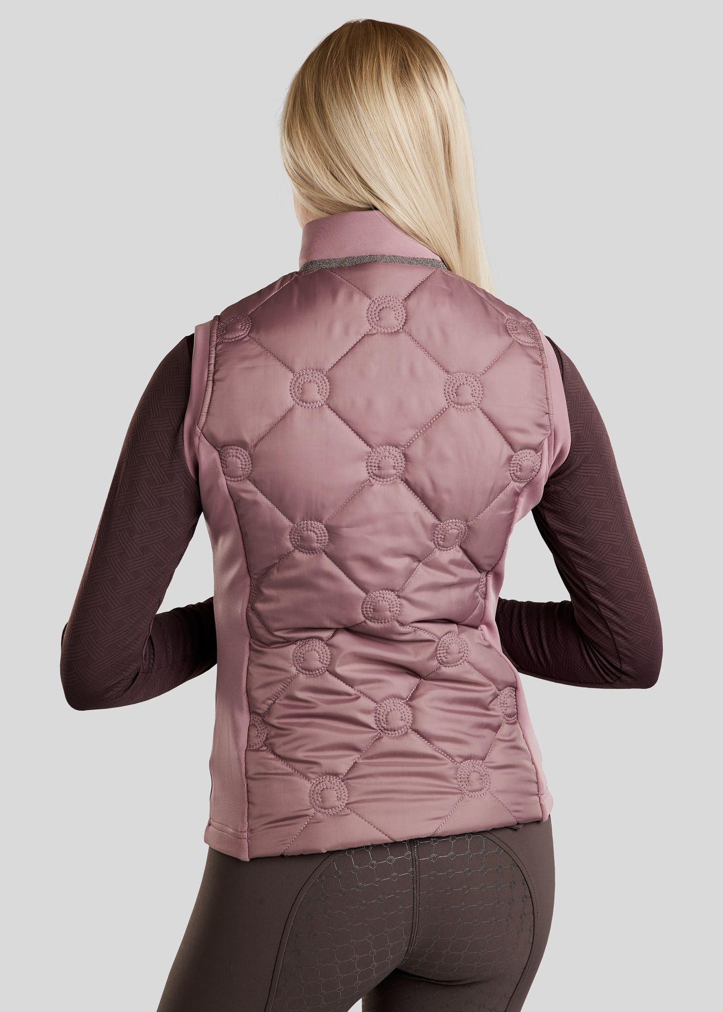 MoMartina Hybrid Bodywarmer w. Quilted Monogram - Dusty Rose 