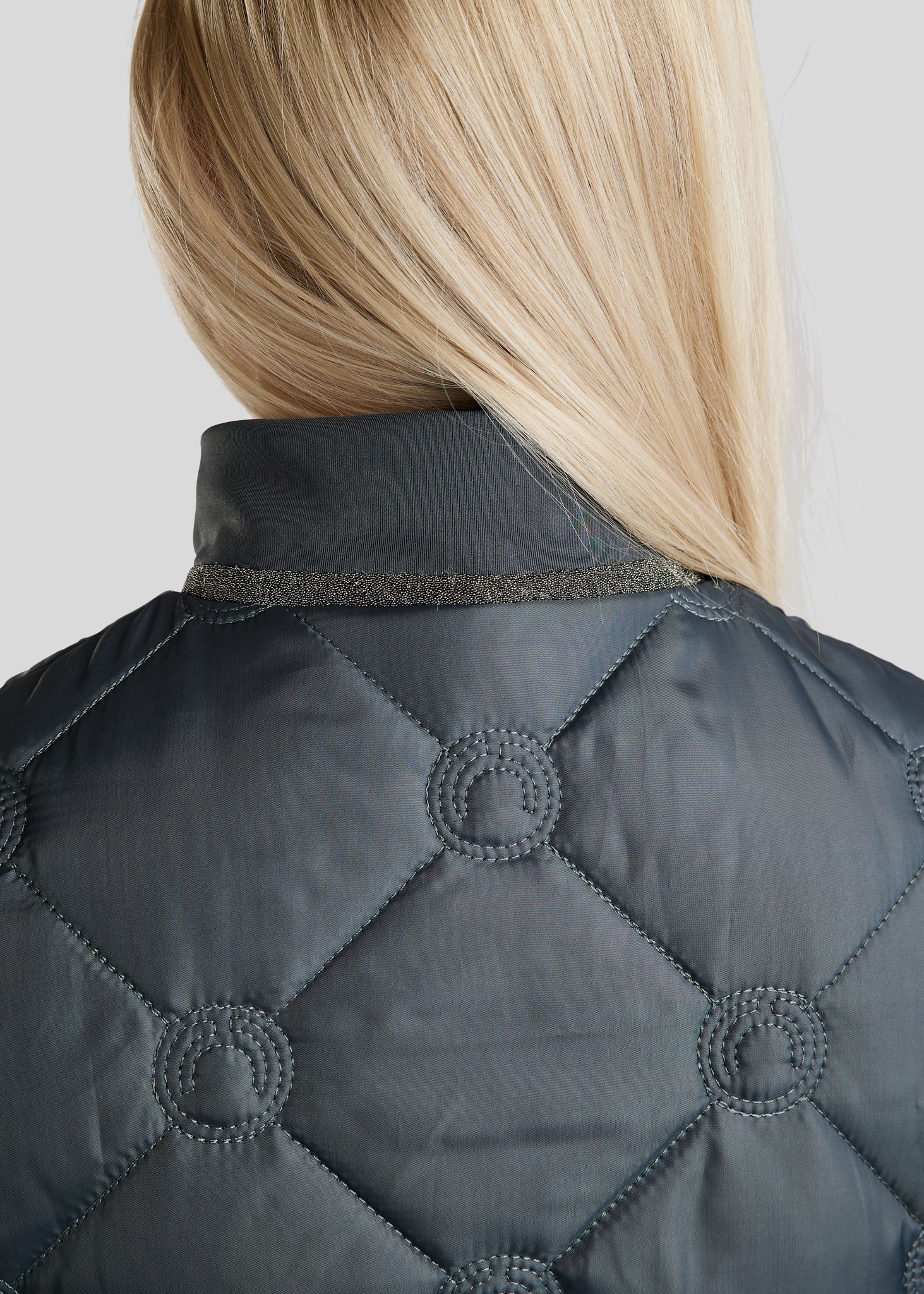 MoMartina Hybrid Vest m. Kviltet Monogram - Dark Slate 