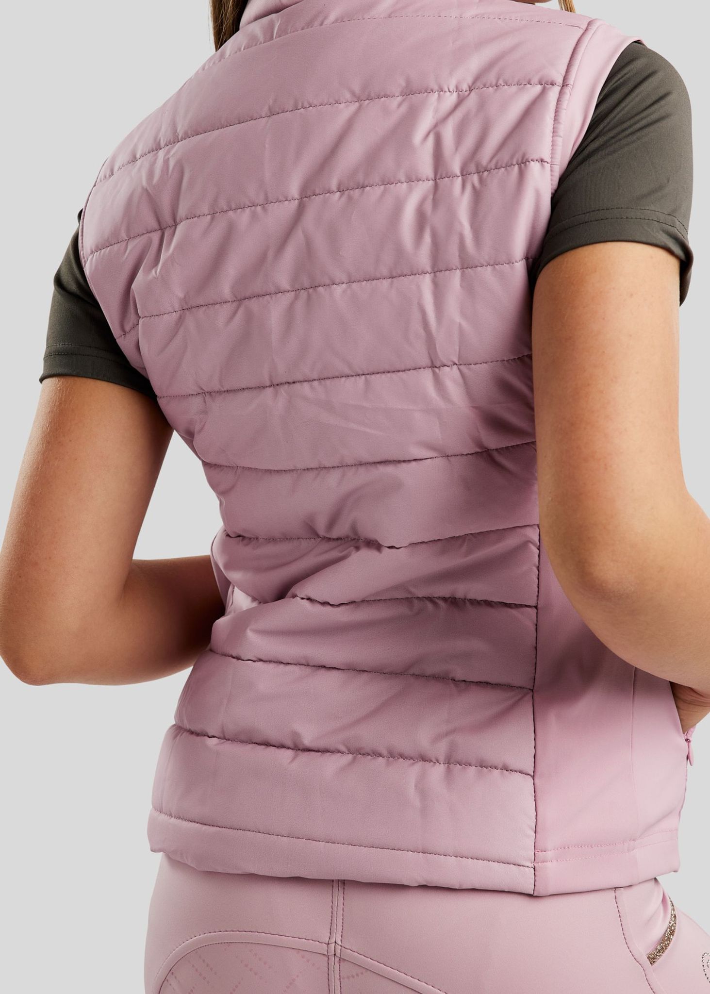 MoLila Hybrid Bodywarmer w. Champagne Crystal Tape and Crystals - Candy Pink