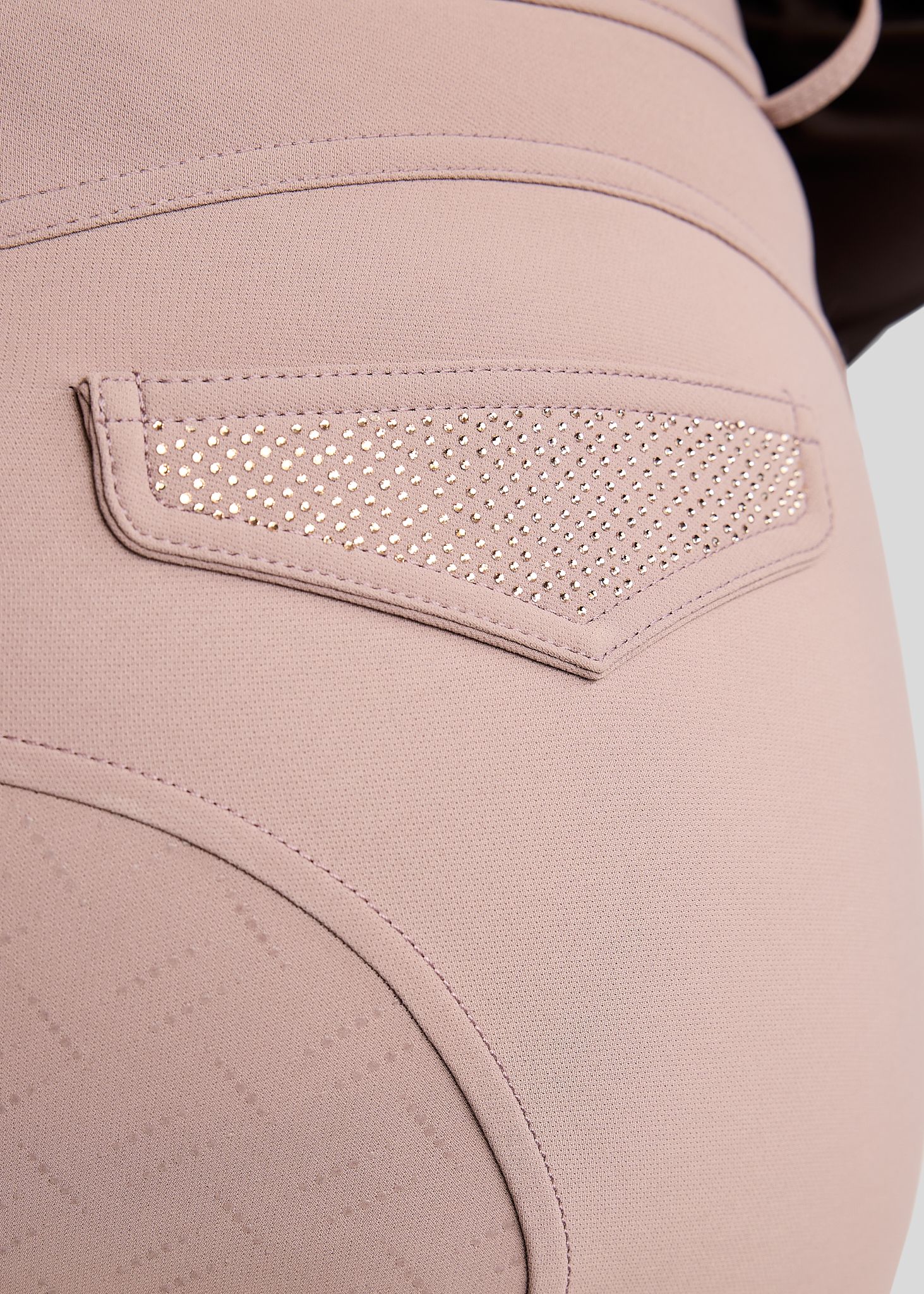 CURVE Briella Breeches w. Rosegold Crystals - Fullgrip, Dusty Rose 