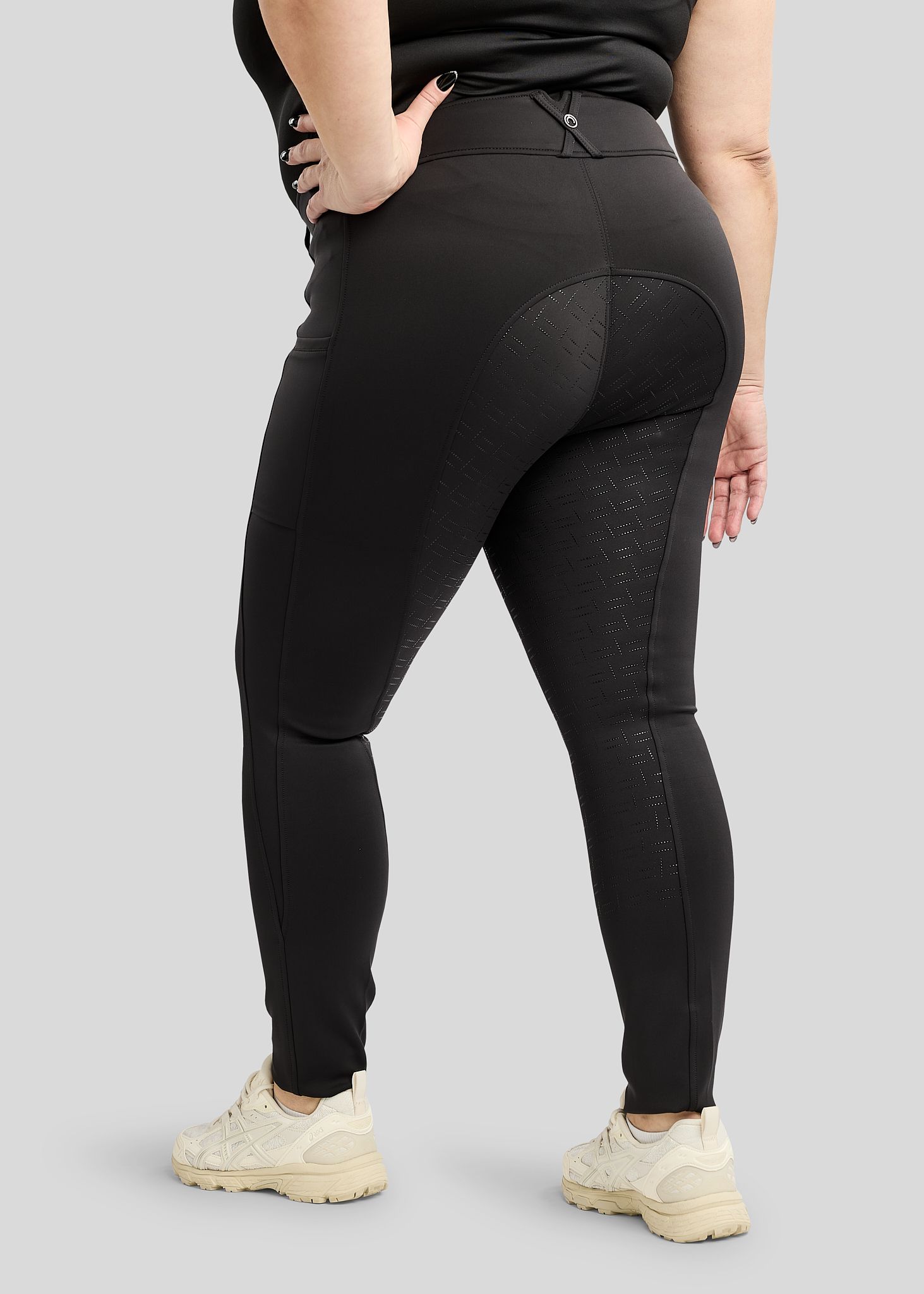 CURVE MoFlair Breeches w. Phone Pockets and Gun Metal Crystals - Fullgrip, Black