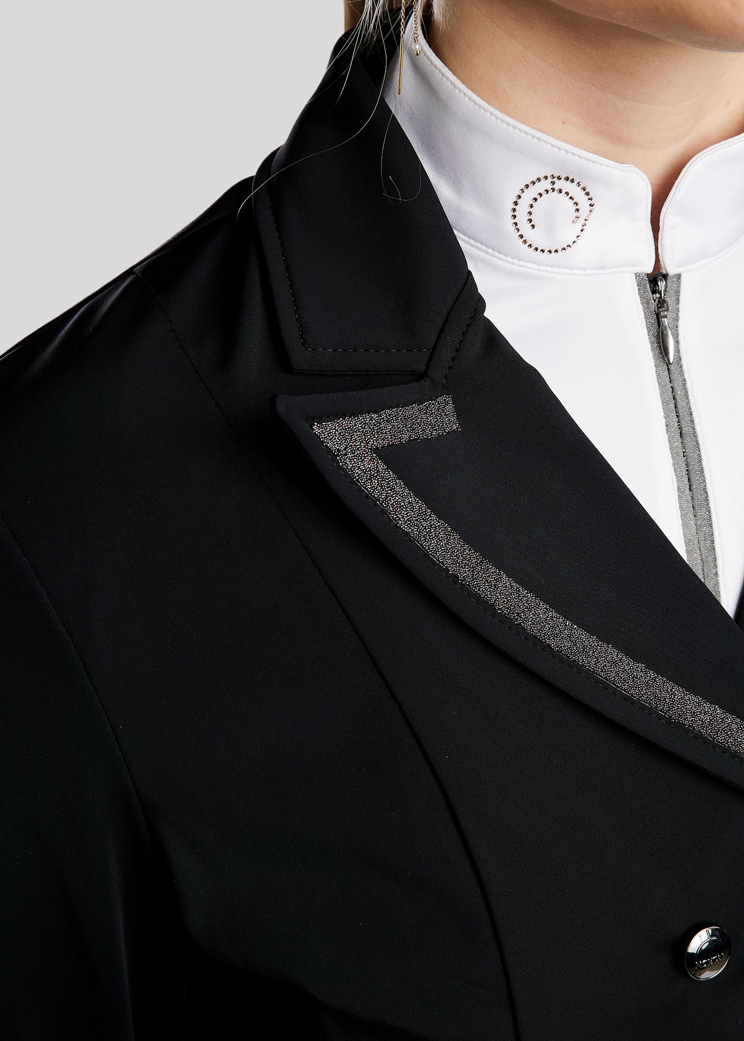 MoGloria Softshell Long Tailcoat w. Gun Metal Caviar Tape - Black 