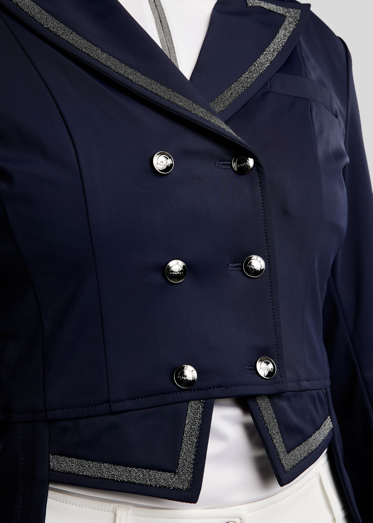 MoGloria Softshell Long Tailcoat w. Gun Metal Caviar Tape - Navy