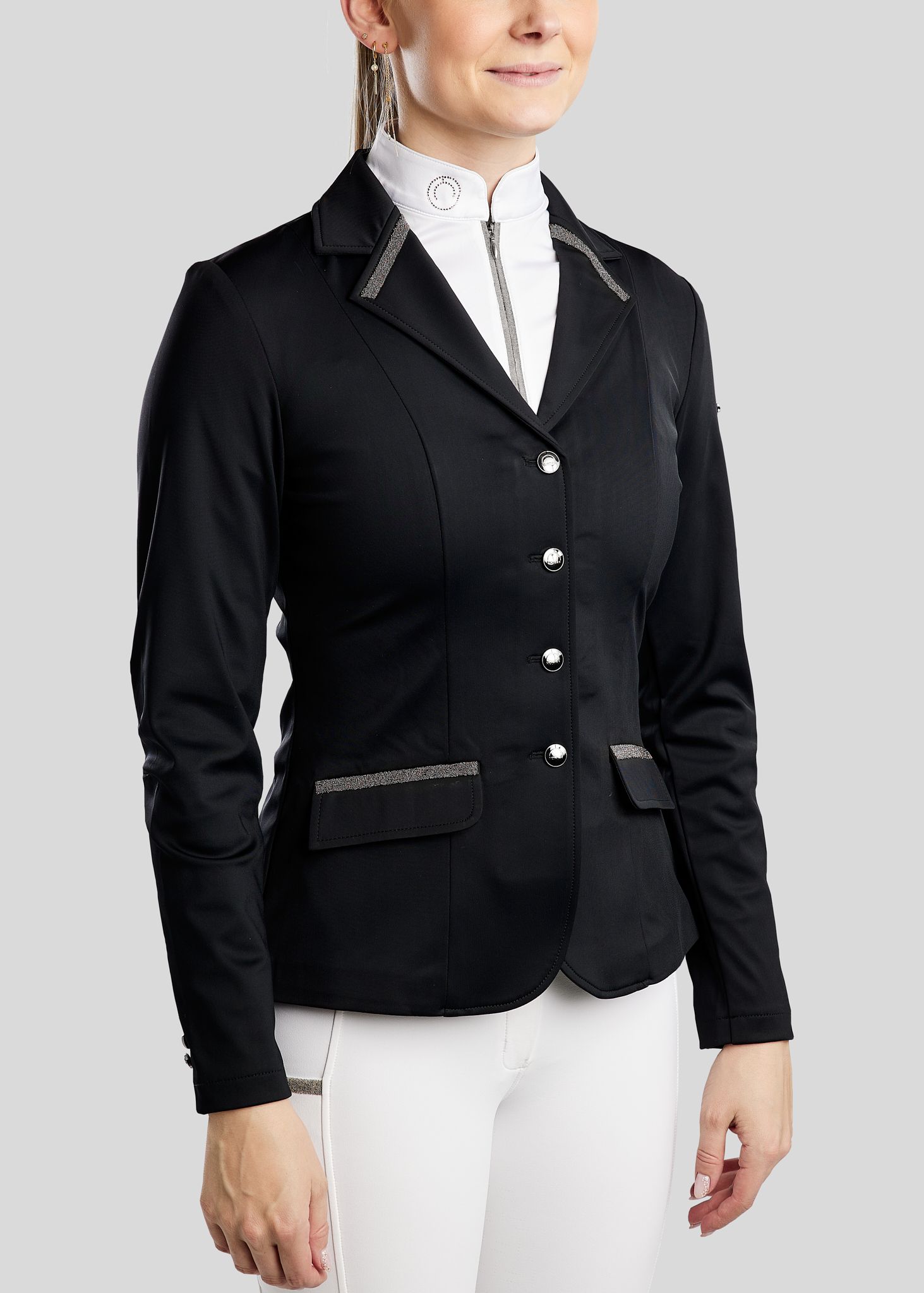 MoGloria Softshell Competition Jacket w. Gun Metal Caviar Tape - Black 