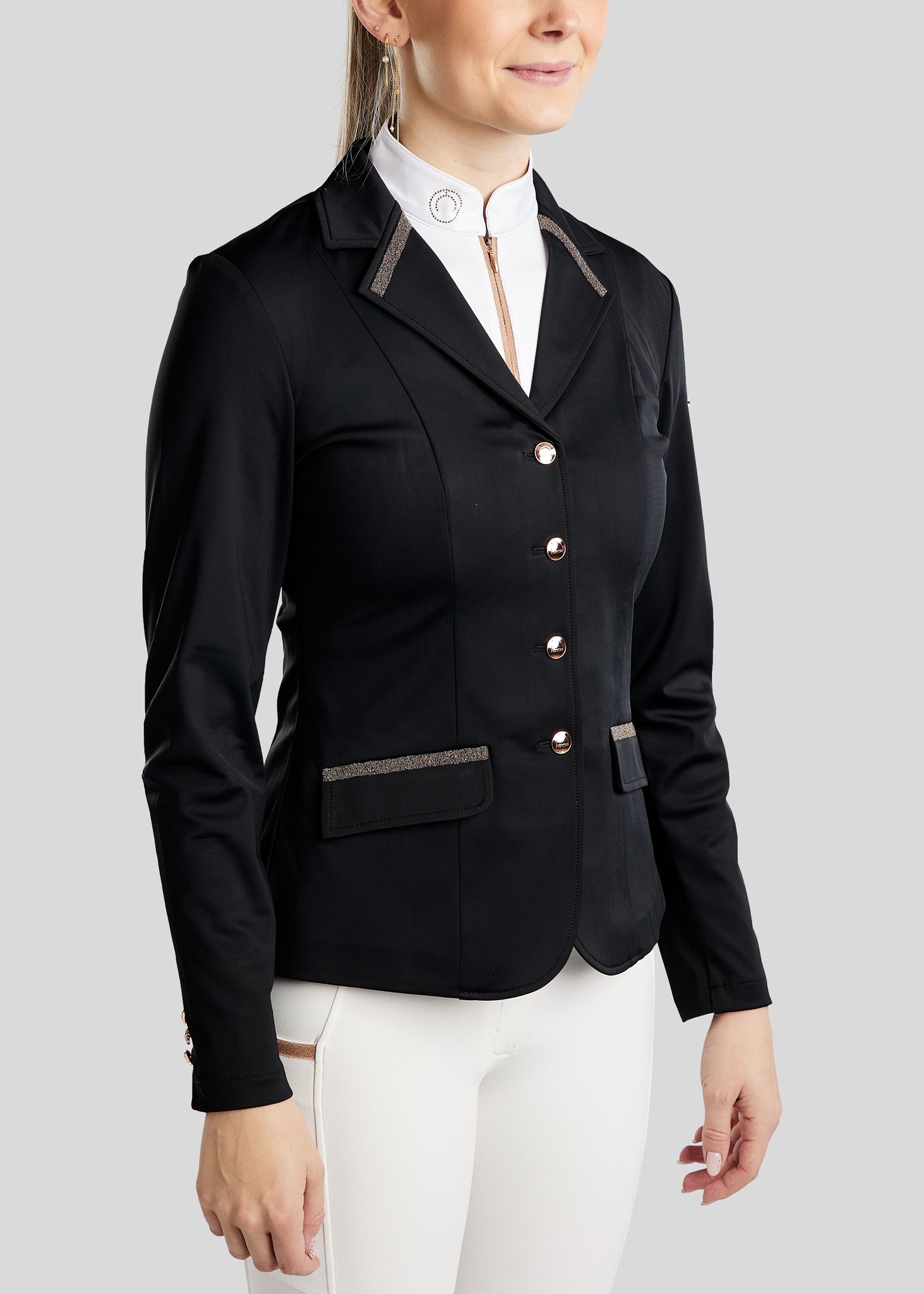MoGlenda Softshell Competition Jacket w. Rosegold Caviar Tape - Black 