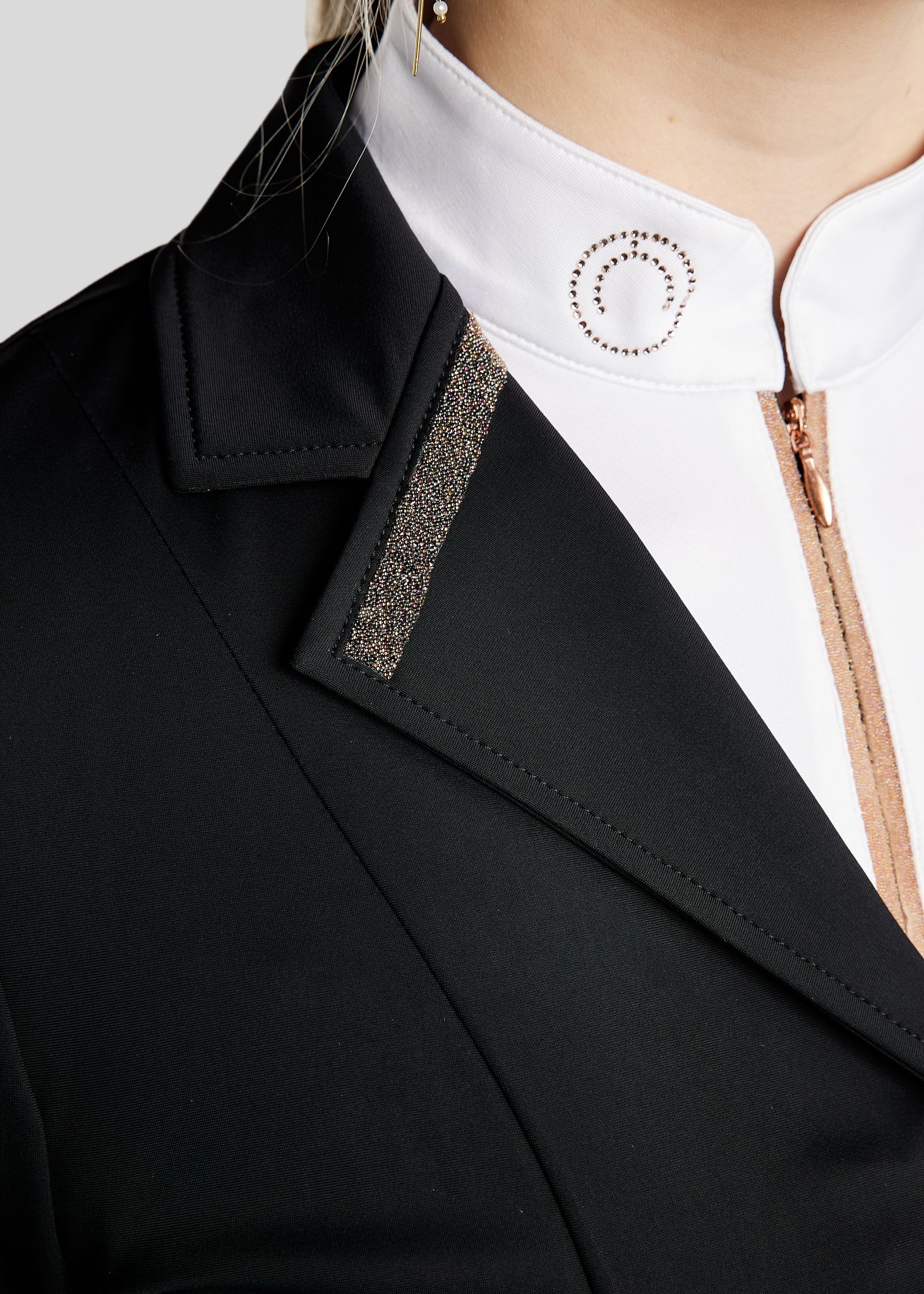 MoGlenda Softshell Competition Jacket w. Rosegold Caviar Tape - Black 