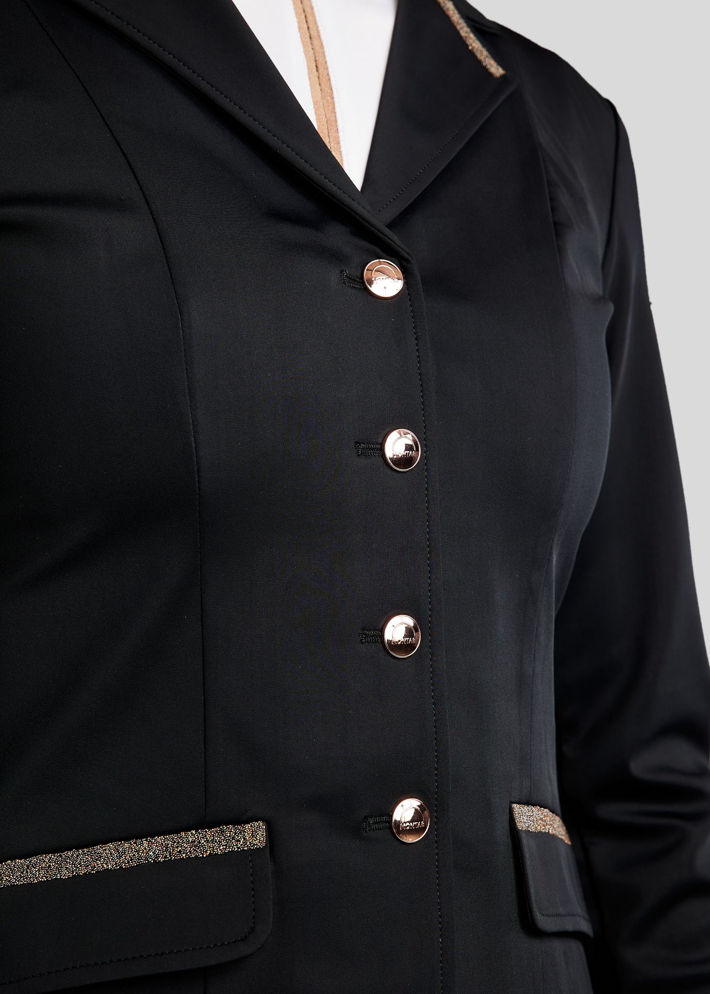 MoGlenda Softshell Competition Jacket w. Rosegold Caviar Tape - Black 