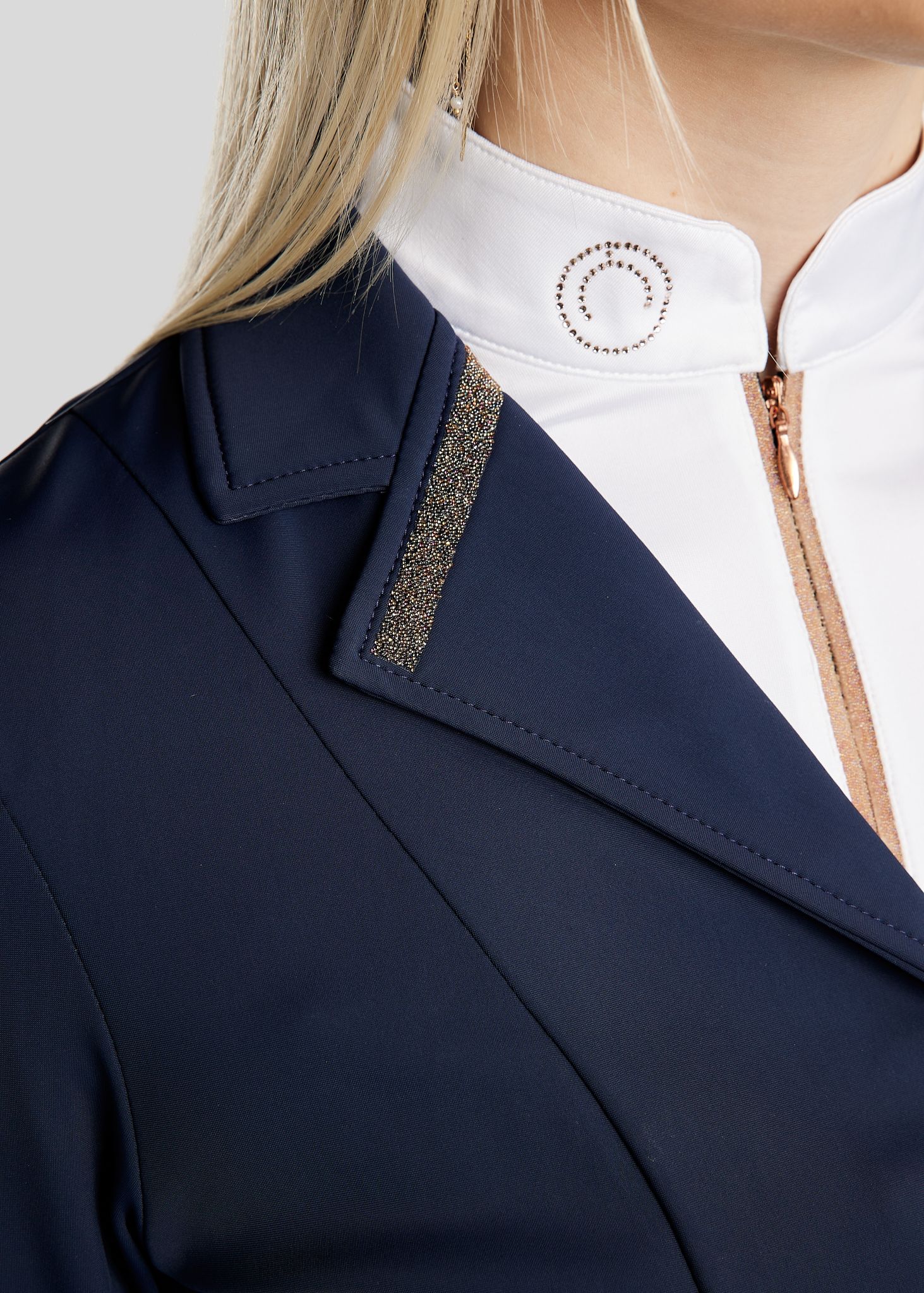 MoGlenda Softshell Competition Jacket w. Rosegold Caviar Tape - Navy 