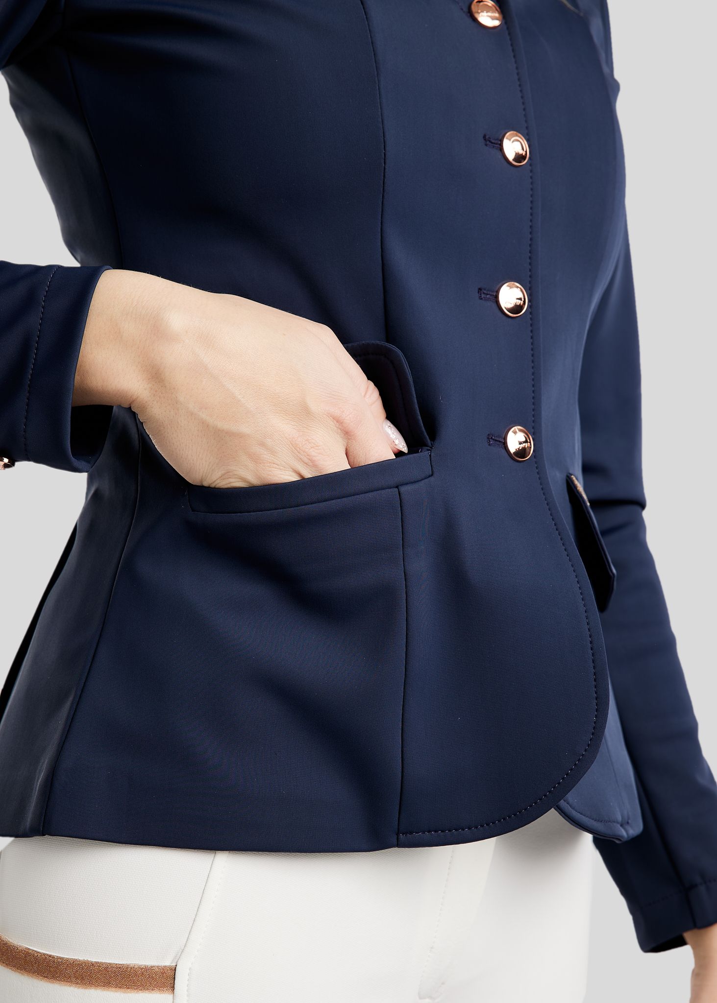 MoGlenda Softshell Competition Jacket w. Rosegold Caviar Tape - Navy 