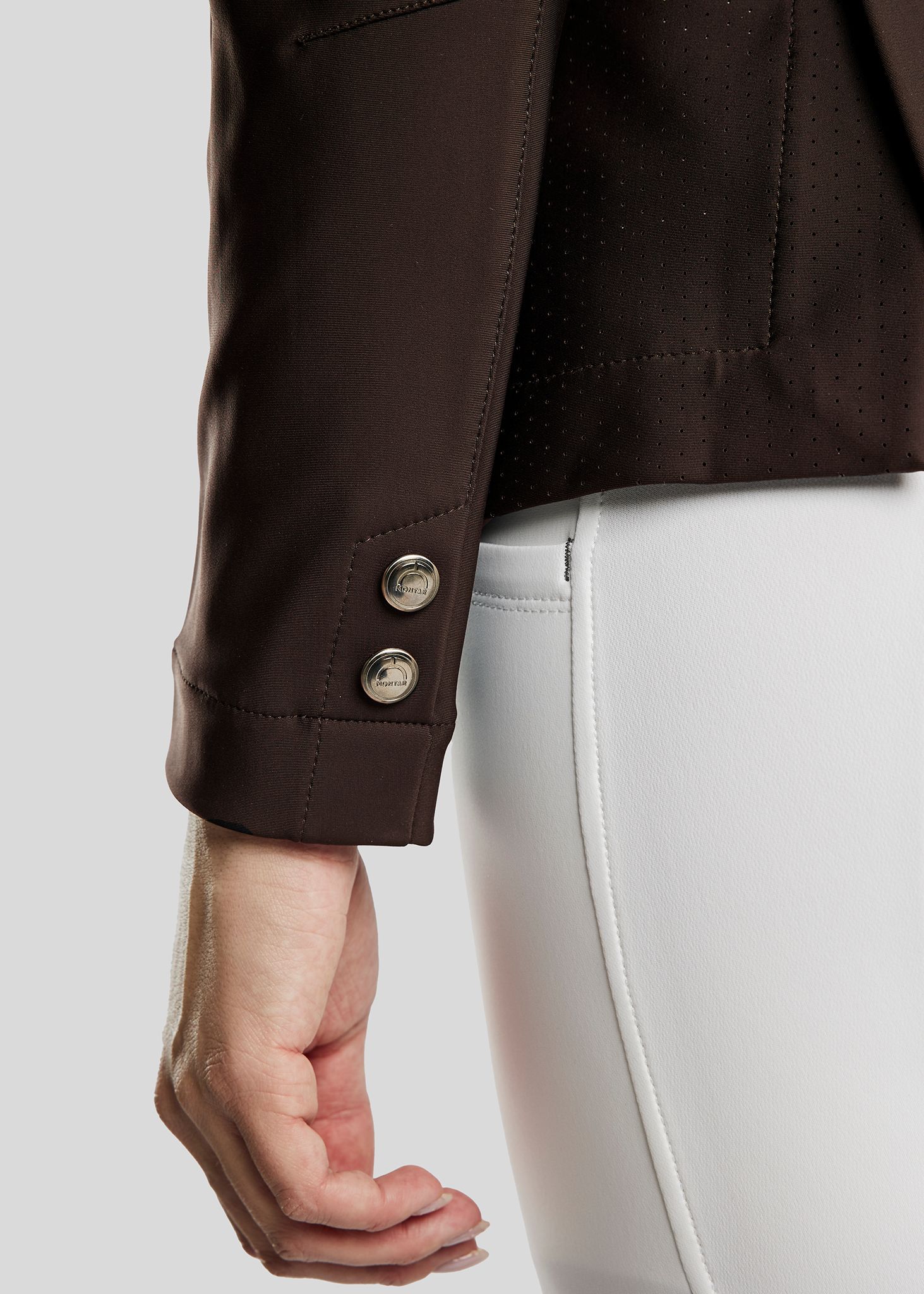 MoZida Softshell Stævnejakke m. Lasercut og Gun Metal Krystaller - Brun