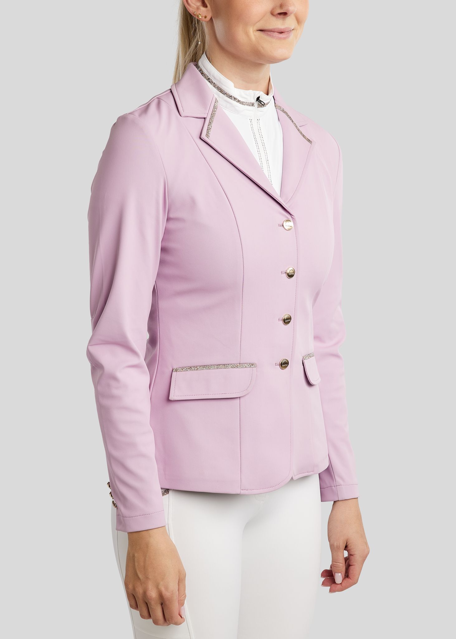 MoLila Competition Jacket w. Champagne Crystal Tape - Candy Pink